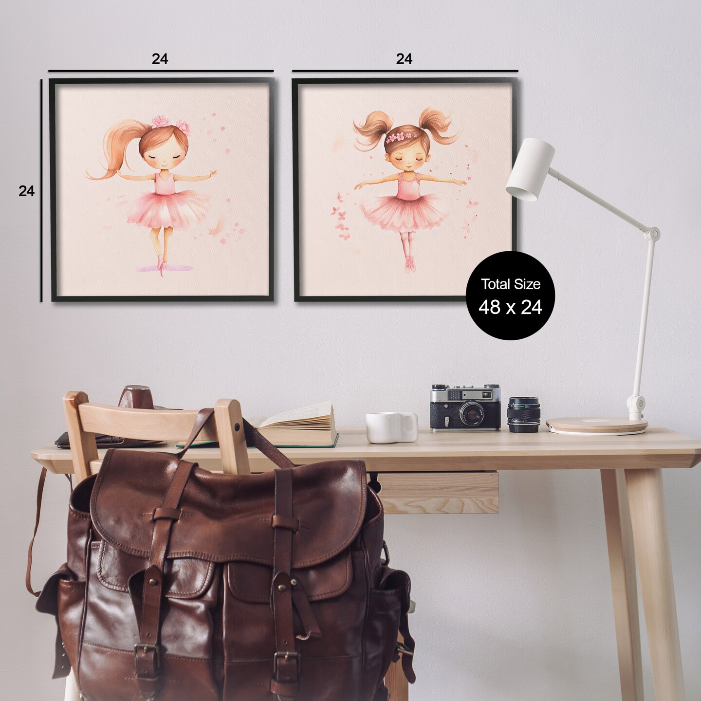 Stupell Industries Little Ballerina Dancers 2pc Framed Giclee Wall Art Set Design by Andrea Haase