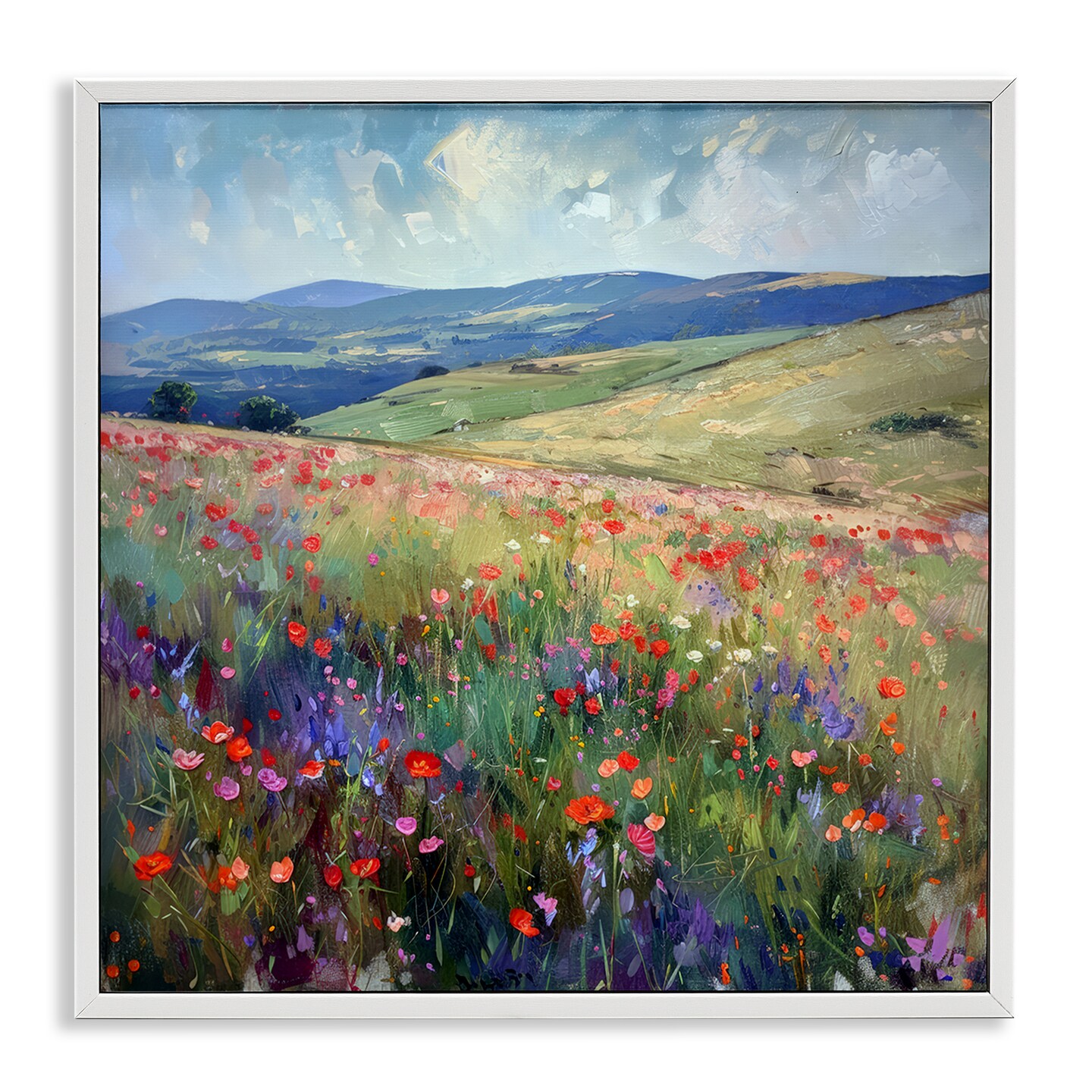 Stupell Industries Rolling Meadow Flowers Framed Giclee Wall Art Design by Raymond Powers