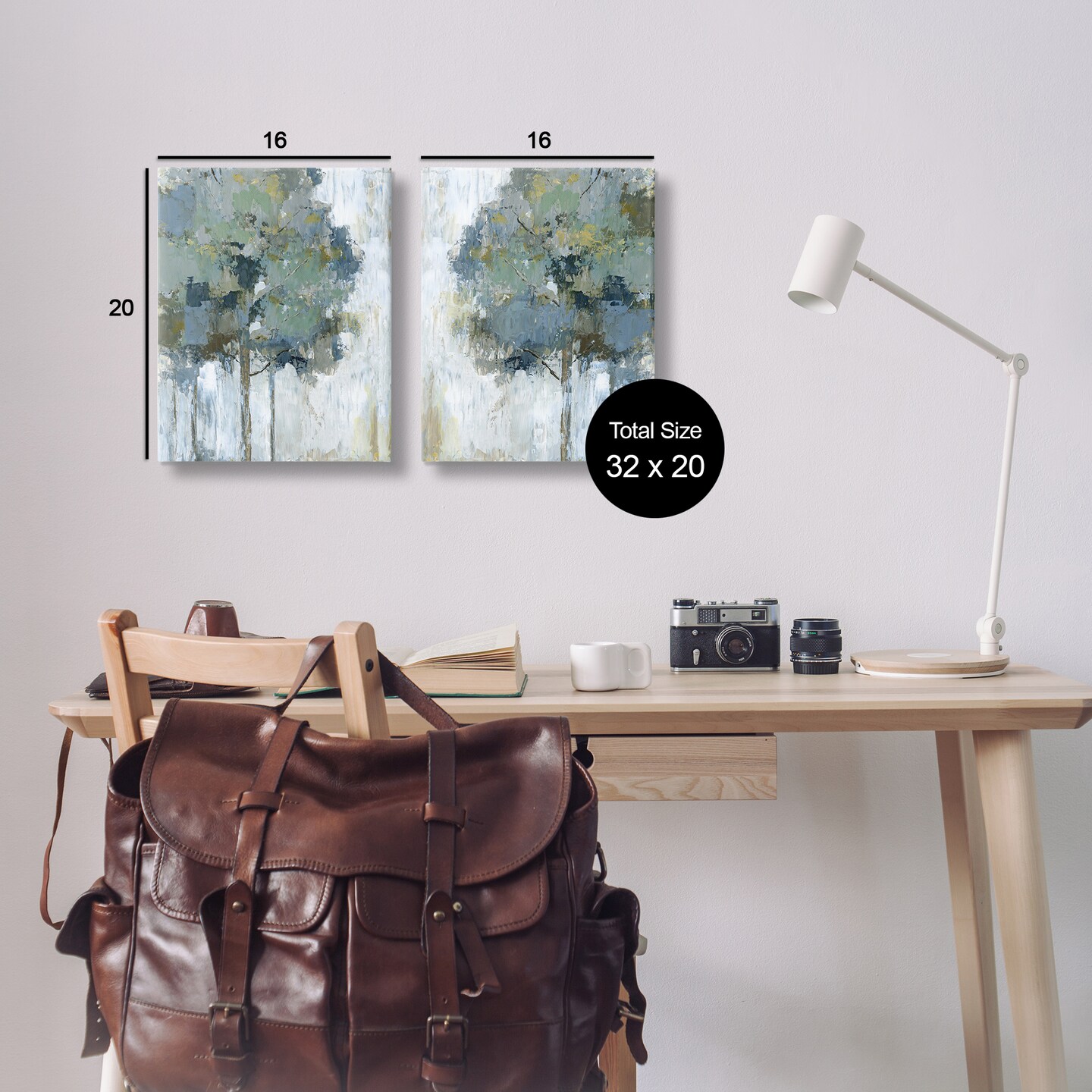 Stupell Industries Tree Impressions Abstract 2pc Canvas Wall Art Set Design by Nan