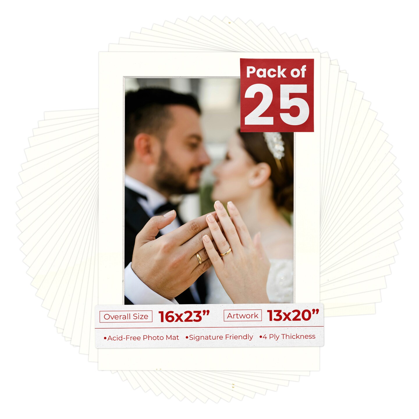 Antique White Mat Board for 16x23 Frames - Fits 13x20 Photos, Color ...