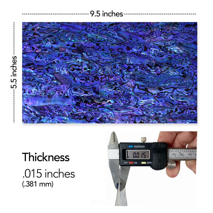 Shell Veneer, 5.5 x 9.5 inches | WMOP, BMOP, Abalone | Includes 3M Adhesive Sheet for Application, Great for Inlay Projects