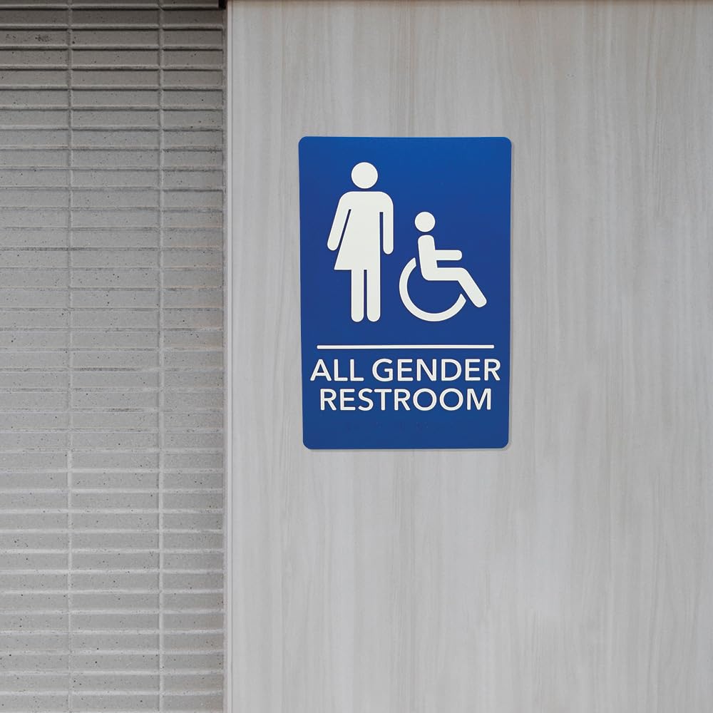 ADA-Compliant Wayfinding Signs – Durable, Non-Glare, Scratch-Resistant & Ready to Install. Featuring Grade 2 Braille & Raised Tactile Text, These Premade Signs Ensure Easy Compliance for Businesses 2 Pack