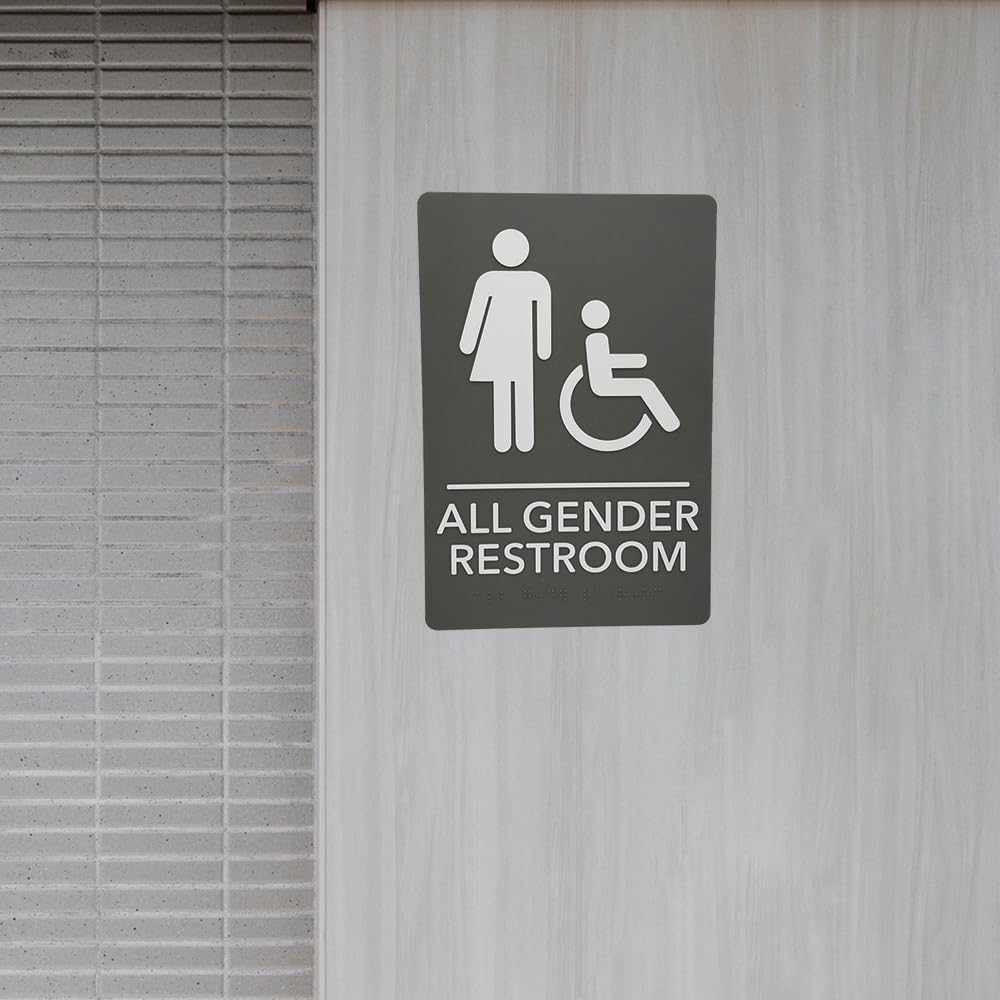 ADA-Compliant Wayfinding Signs – Durable, Non-Glare, Scratch-Resistant & Ready to Install. Featuring Grade 2 Braille & Raised Tactile Text, These Premade Signs Ensure Easy Compliance for Businesses 2 Pack