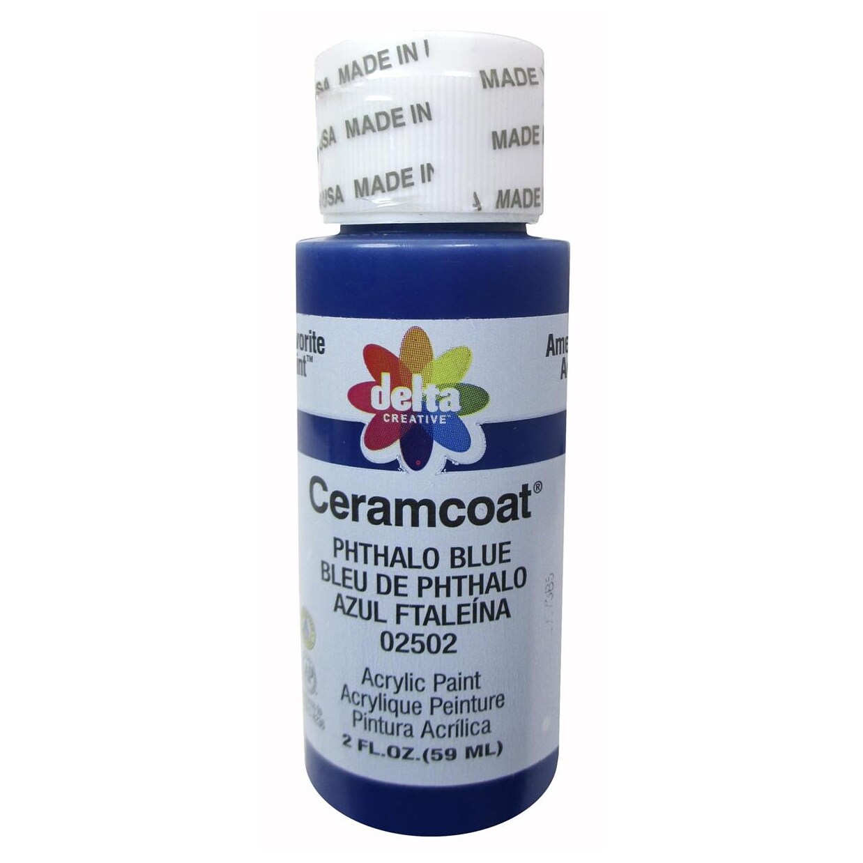 Delta Ceramcoat Acrylic Paint 2oz Phthalo Blue &#x2013; Multi-Surface Craft &#x26; Wood Paint for Painting Supplies, Canvas, DIY Projects, Artists &#x26; Hobbyists