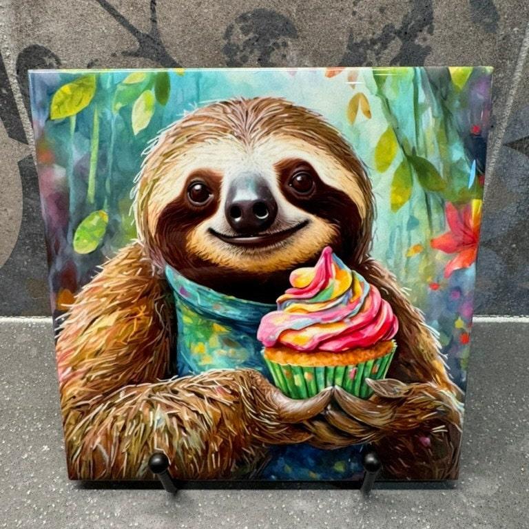 8 Designs - Cupcake Sloth, Trivet for Hot Dishes, 6