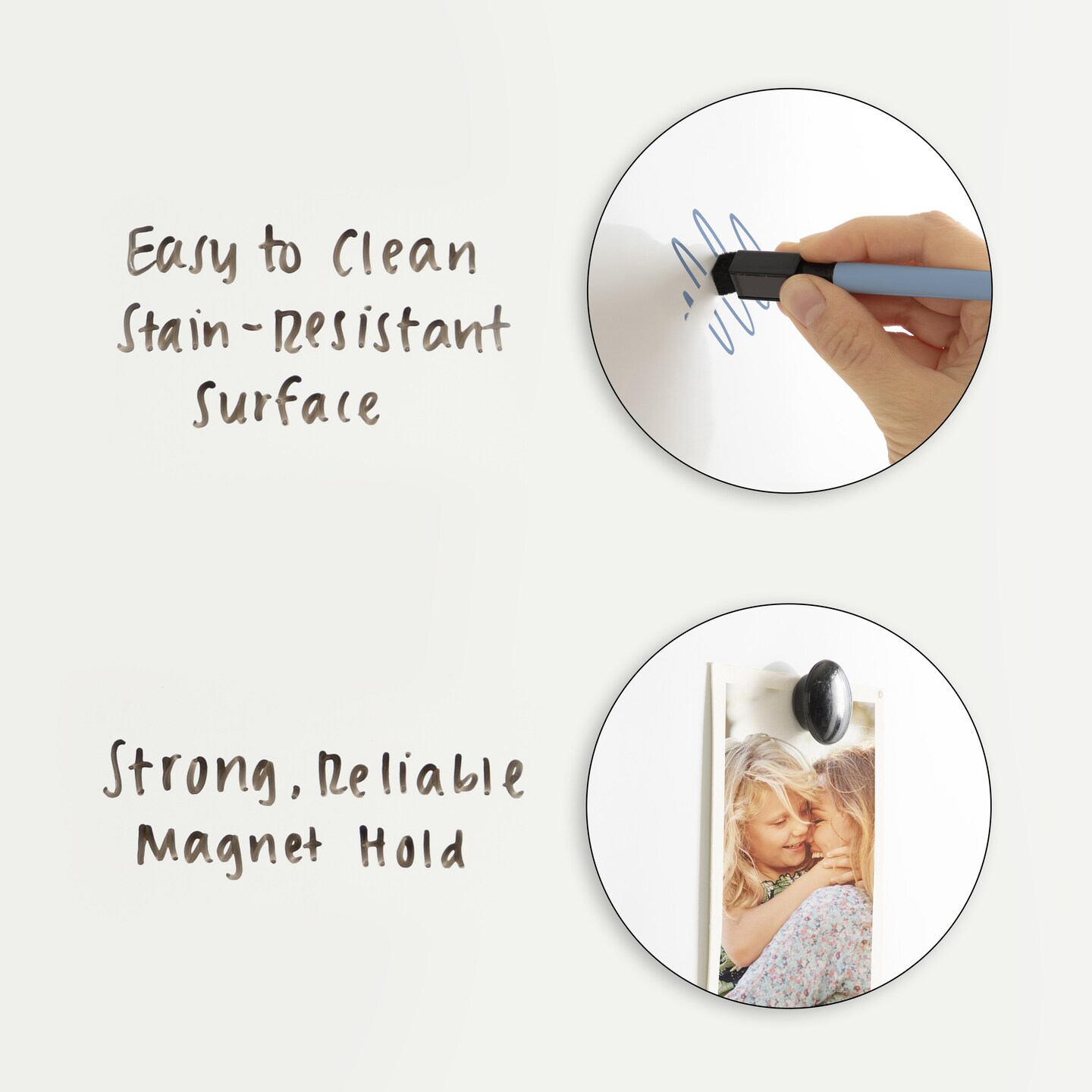 Blanco White Framed Dry Erase Magnetic Board