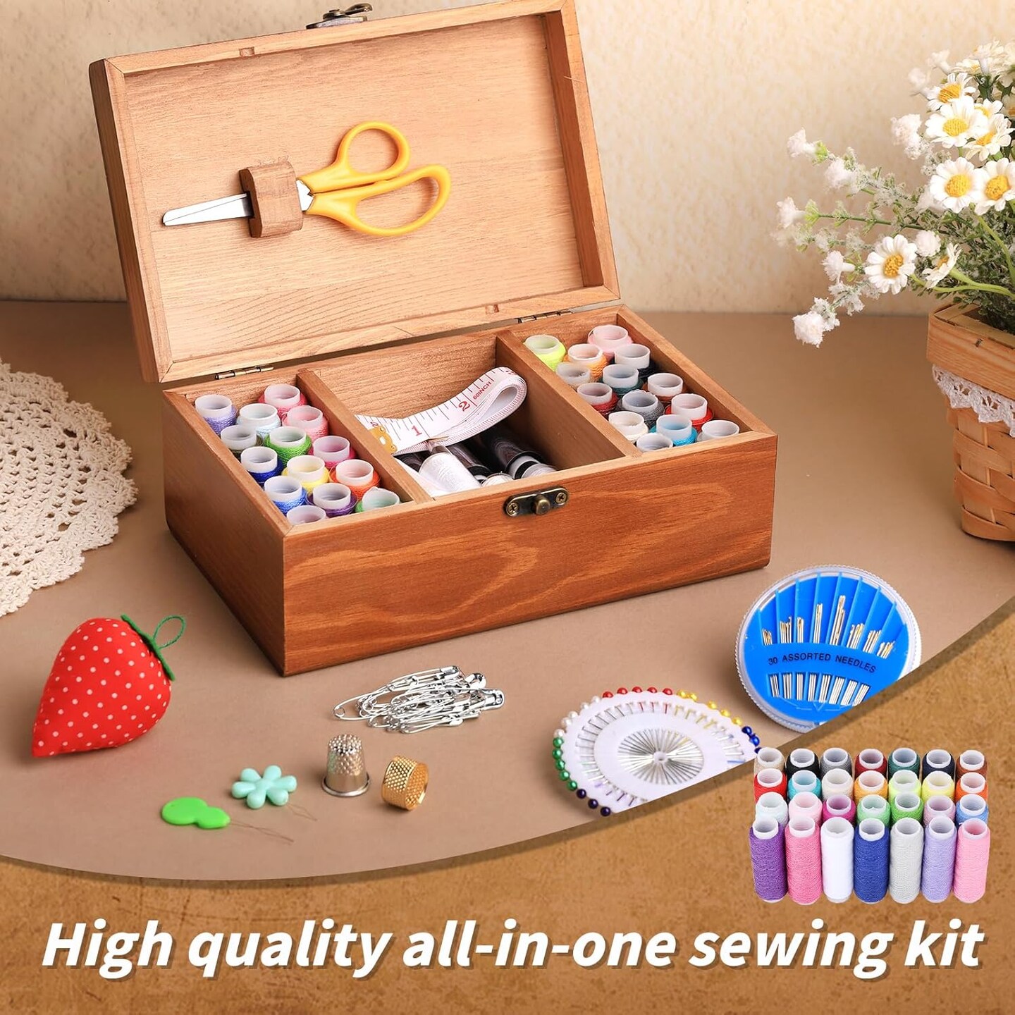 196 PCS Basic Sewing Kit Hand Sewing Supplies for Travel Home DIY