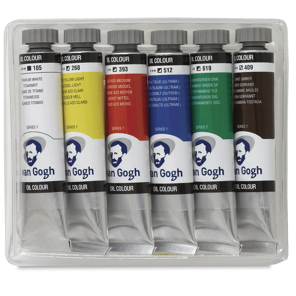 Van Gogh Oil Paints - Set of 6, Assorted Colors, 20 ml Tubes