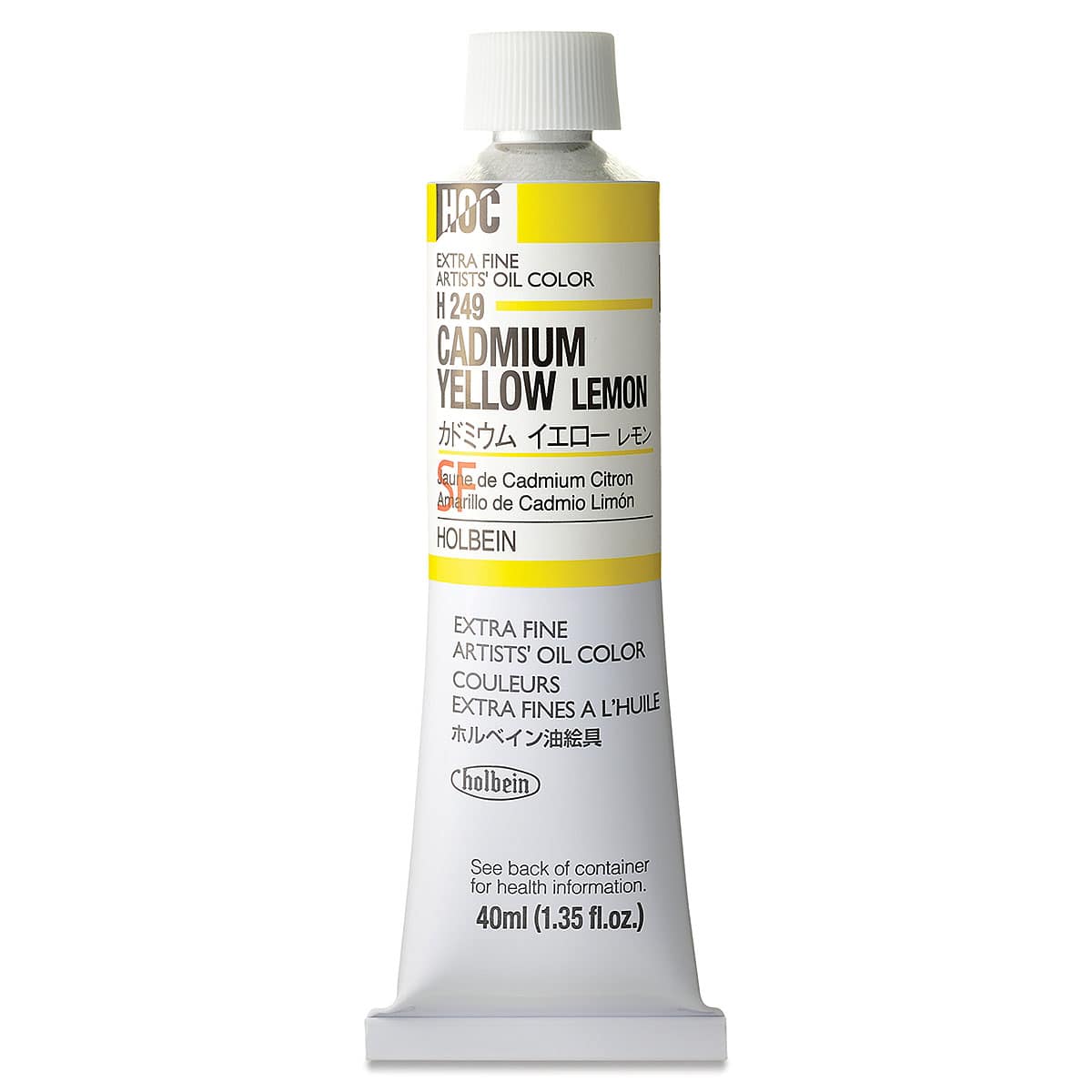 Holbein Artists' Oil Color - Cadmium Yellow Lemon, 40 ml tube