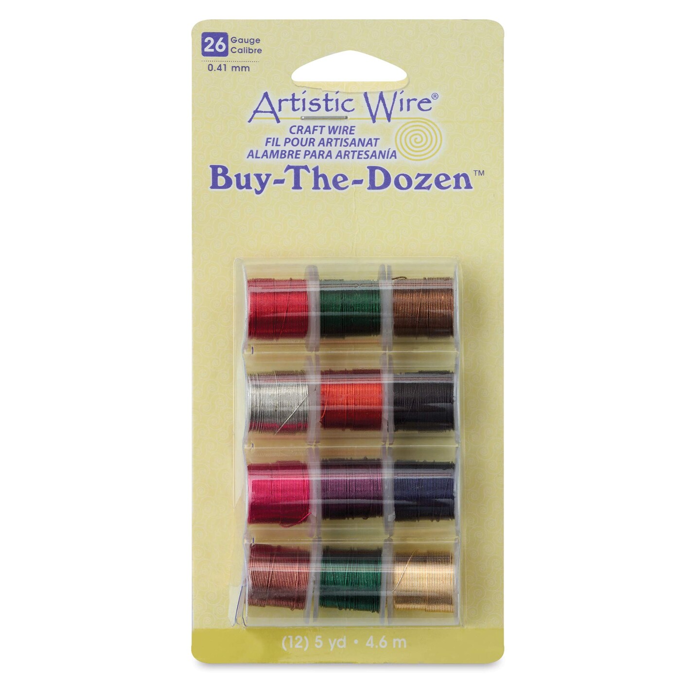 Artistic Wire Colored Copper Craft Wire - Buy-The-Dozen, Assorted Colors, 26 Gauge, 15 ft, Set of 12