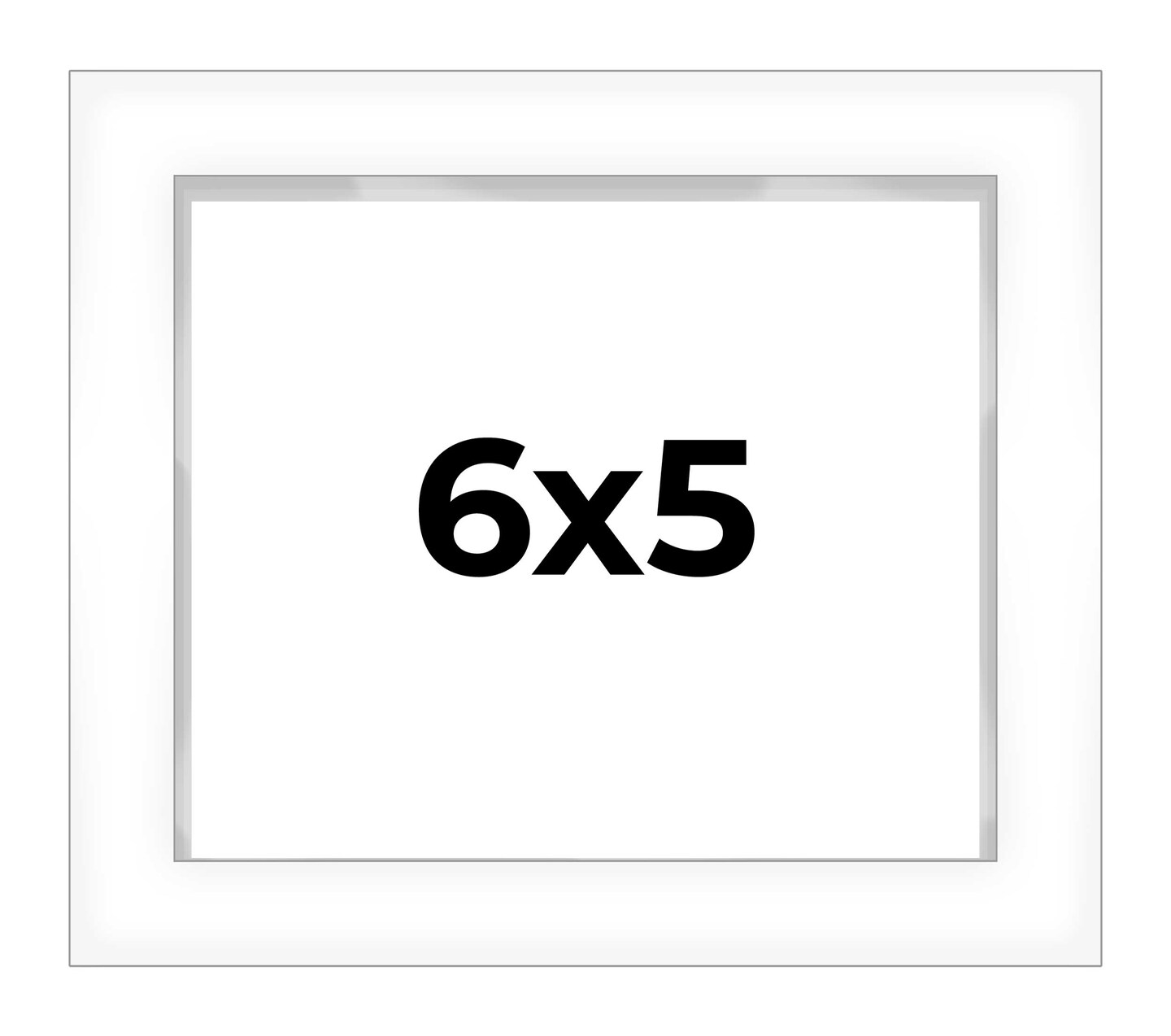 6x5 Shadow Box 3/4" Depth White Picture Frame - UV Acrylic, Backing, Hanging Hardware