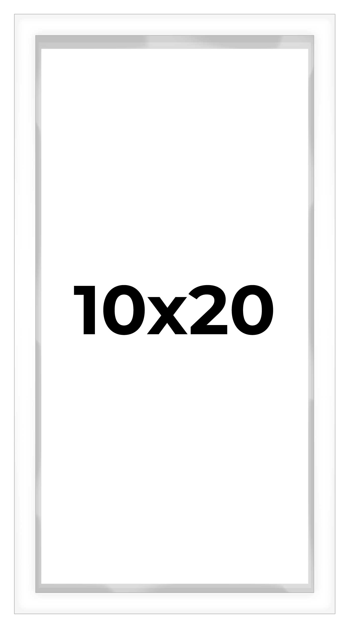 10x20 Shadow Box 3/4" Depth White Picture Frame - UV Acrylic, Backing, Hanging Hardware