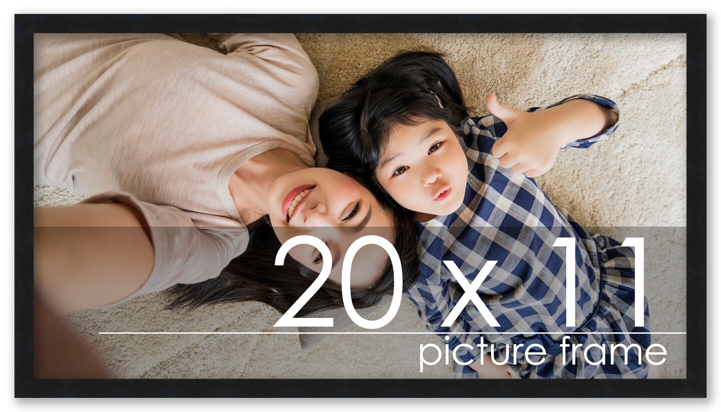 Classic Modern Black Picture Frame - UV Acrylic, Backing Board, Hanging Hardware Included