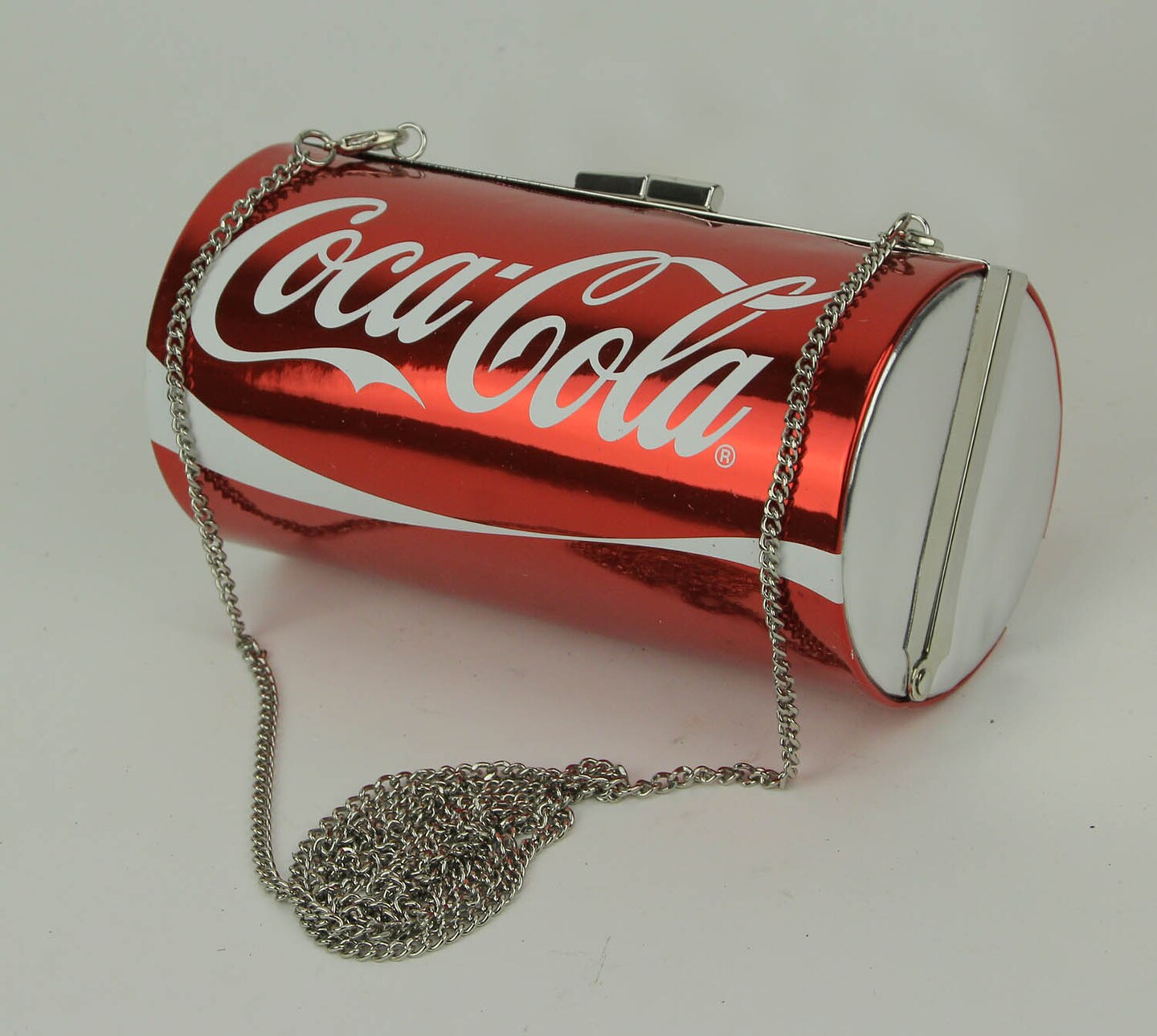Red Coca-Cola Classic Can Barrel Bag with Removable Strap