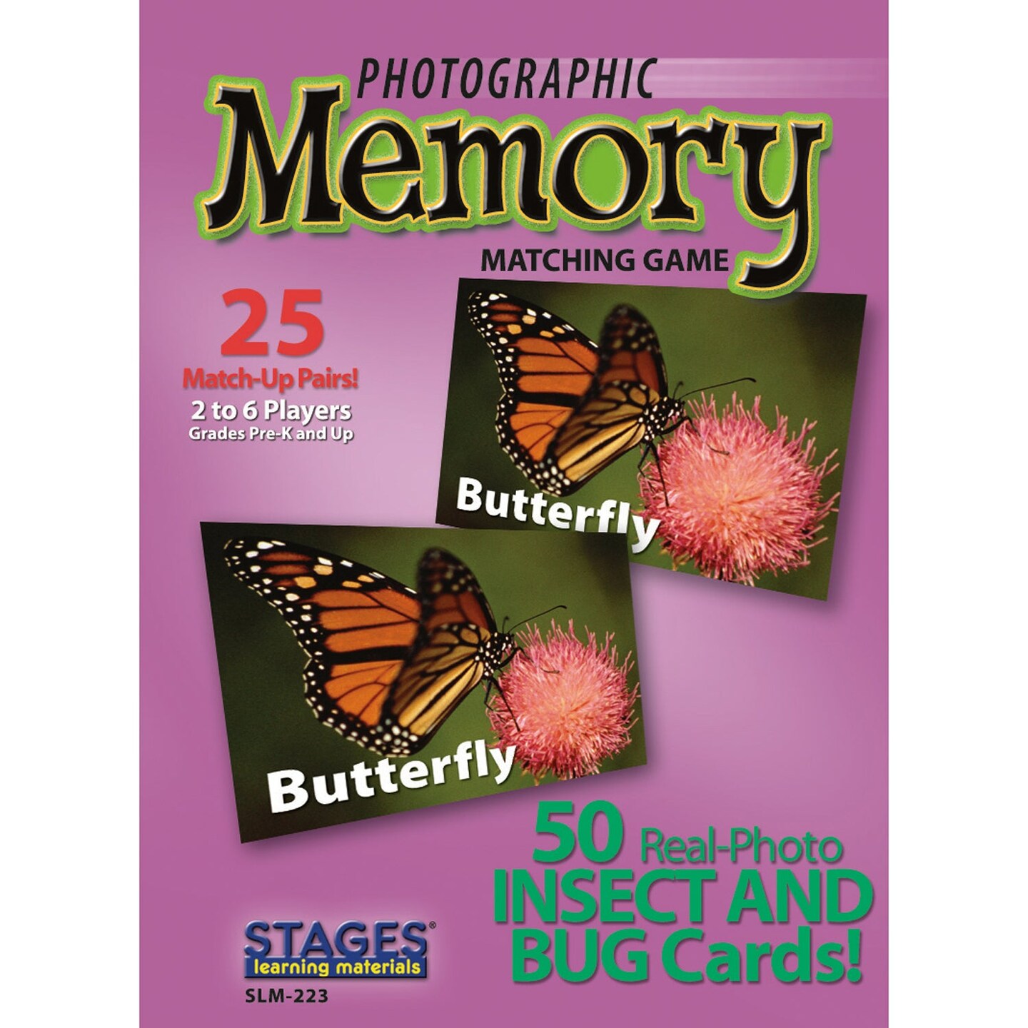 Photographic Memory Matching Game, Insects &#x26; Bugs
