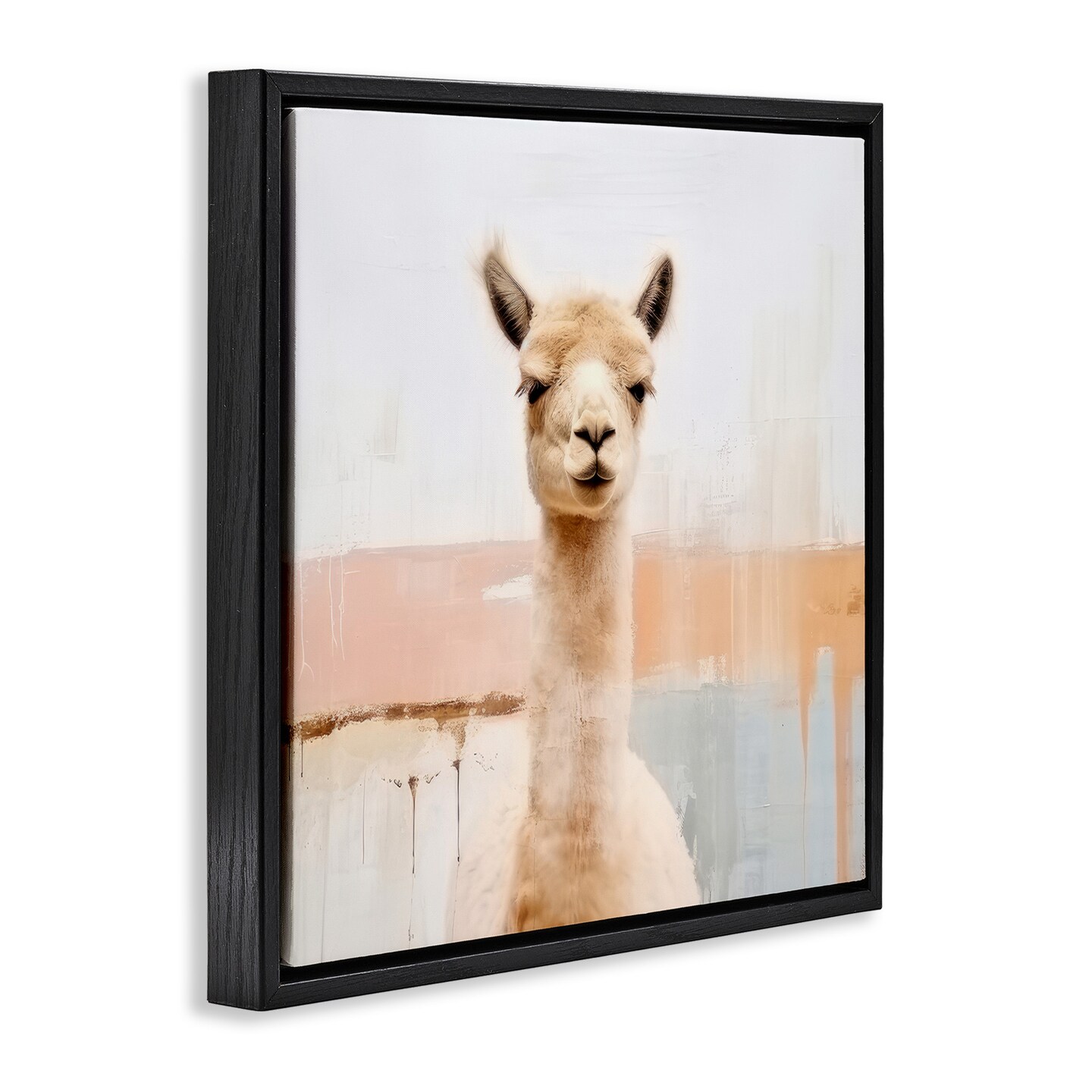 Stupell Industries Rustic Llama Portrait Framed Floater Canvas Wall Art