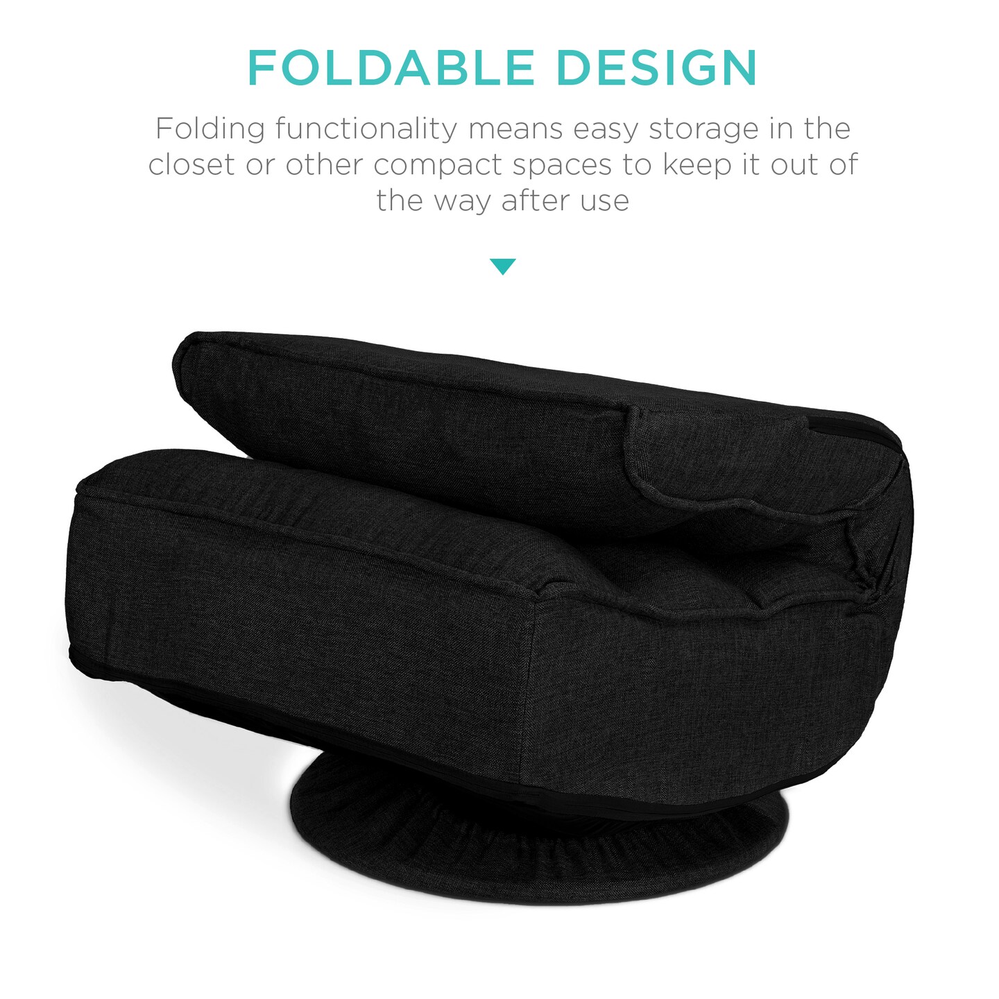 Best Choice Products Folding Floor Gaming Chair for Home, Office w/ 360-Degree Swivel, 4 Positions