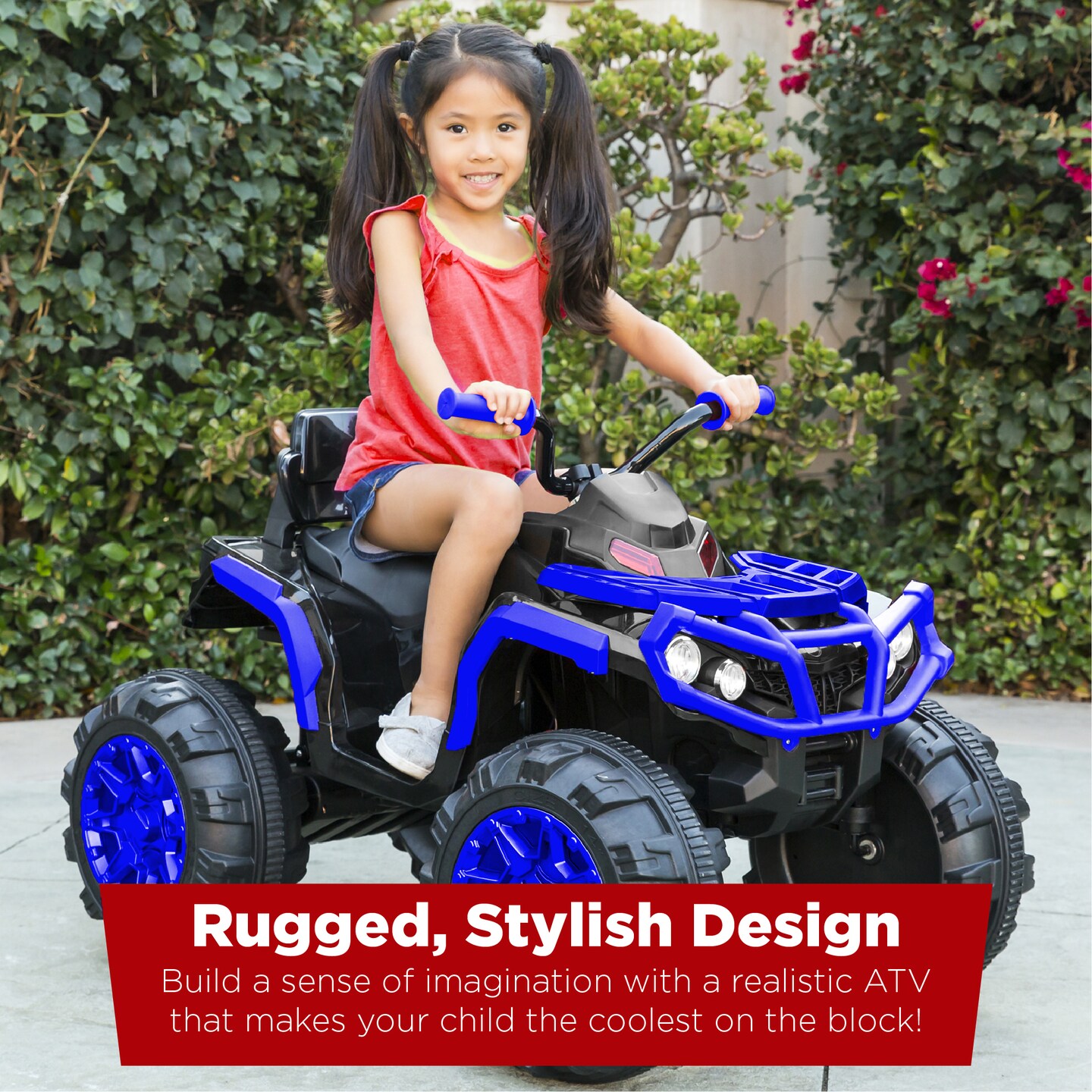 Best Choice Products 12V Kids Ride-On ATV Quad w/ Bluetooth, 3.7mph Max, Treaded Tires, LED Lights, Radio