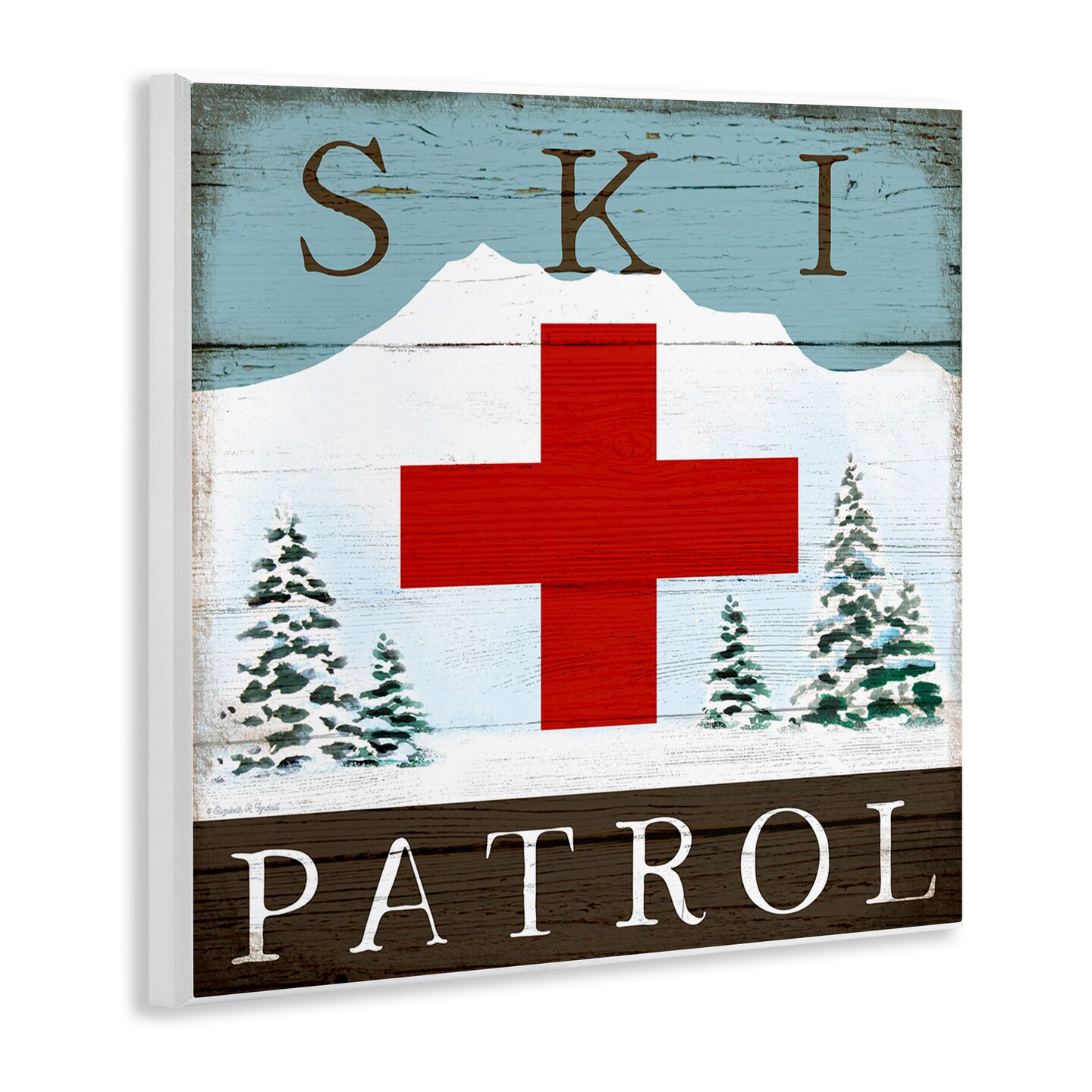 Stupell Industries Ski Patrol Rustic Cabin Sign Wall Plaque Art