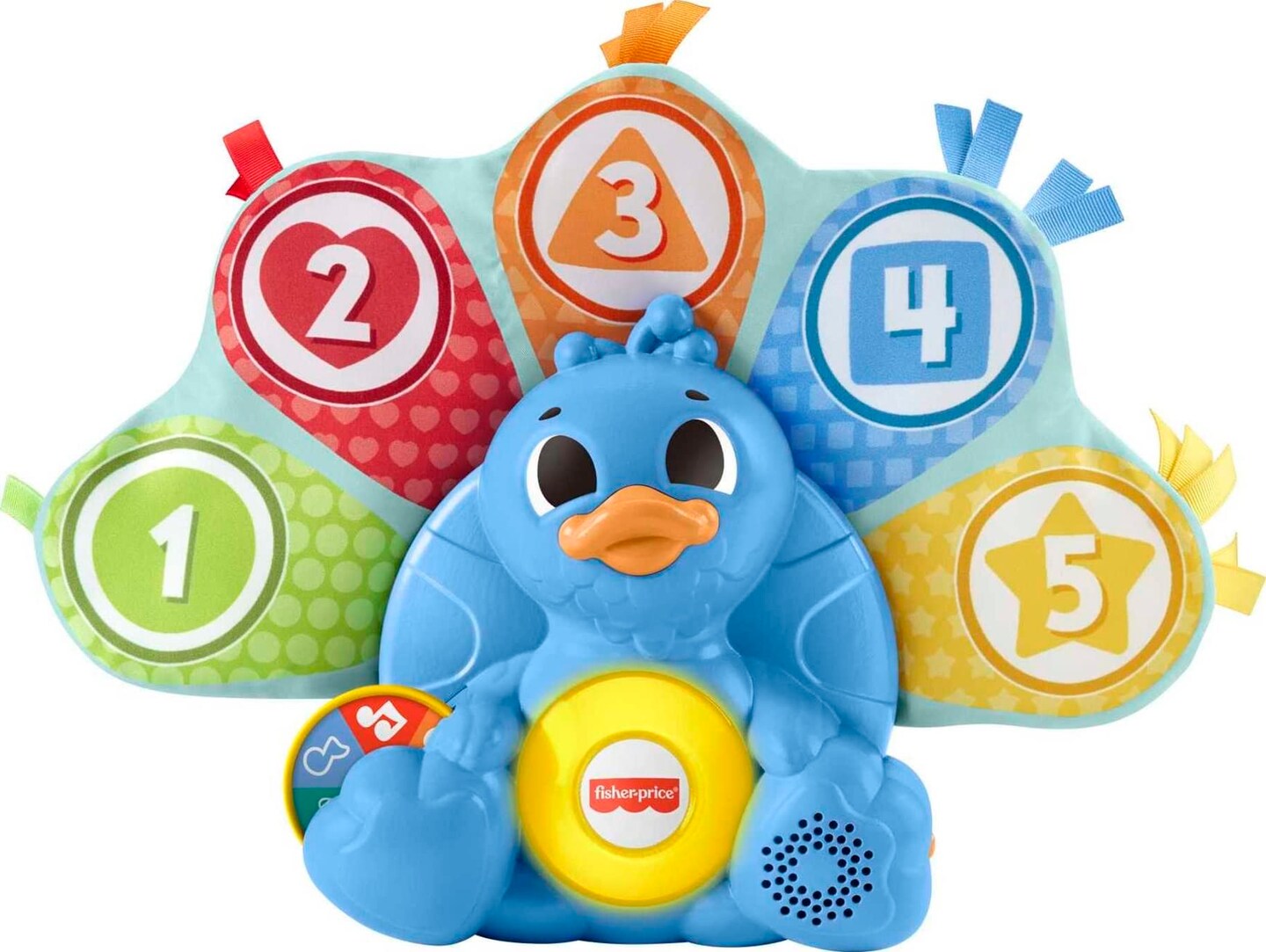 Fisher-Price Baby Learning Toy Linkimals Counting &#x26; Colors Peacock with Lights &#x26; Music for Infants Ages 9+ Months, Compatible Only with Linkimals Items