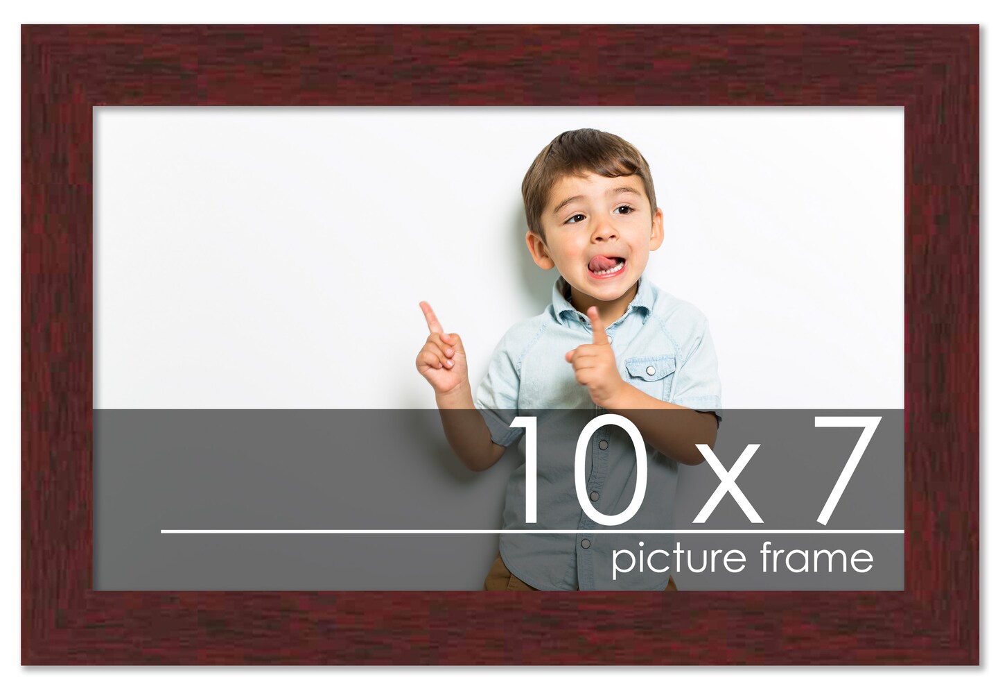 10x7 Solid Wood Picture Frame with UV-Resistant Acrylic & Acid-Free Backing, Available in 6 Finishes: Matte Black, Matte White, Metallic Bronze, Silver, Natural Wood Grain & Mahogany