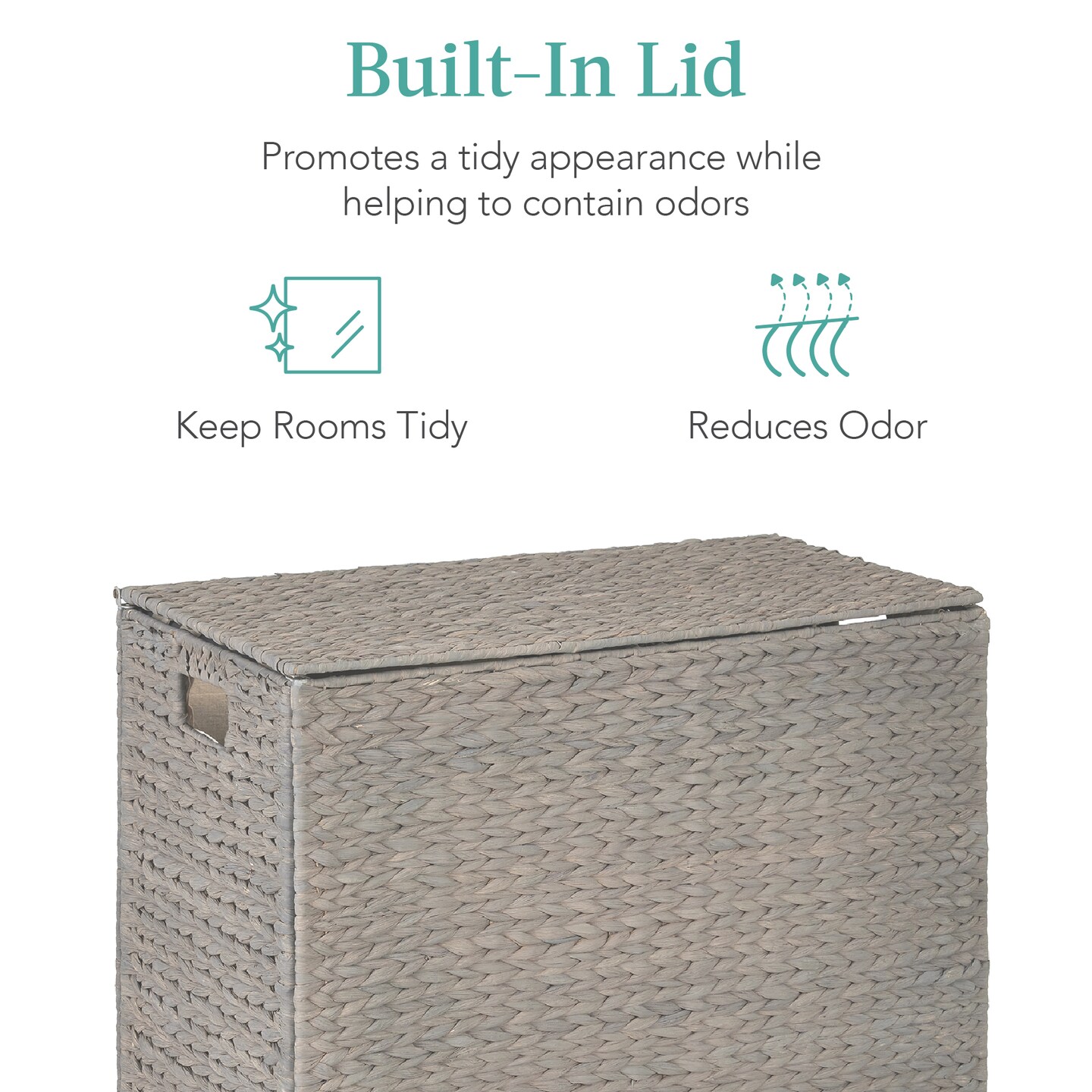 Best Choice Products Large Natural Water Hyacinth Double Laundry Hamper Basket w/ 2 Liner Bags, Handles
