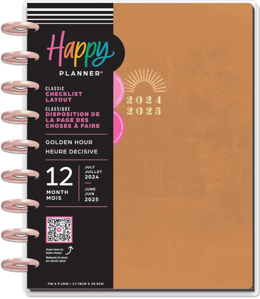 Happy Planner Classic 12-Month Planner-Golden Hour; July &#x27;24 - June &#x27;25