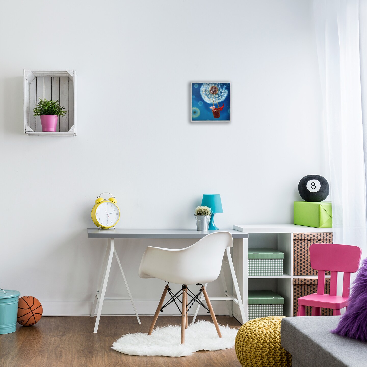 Stupell Industries Dandelion Hot Air Balloon Mouse Framed Giclee Art