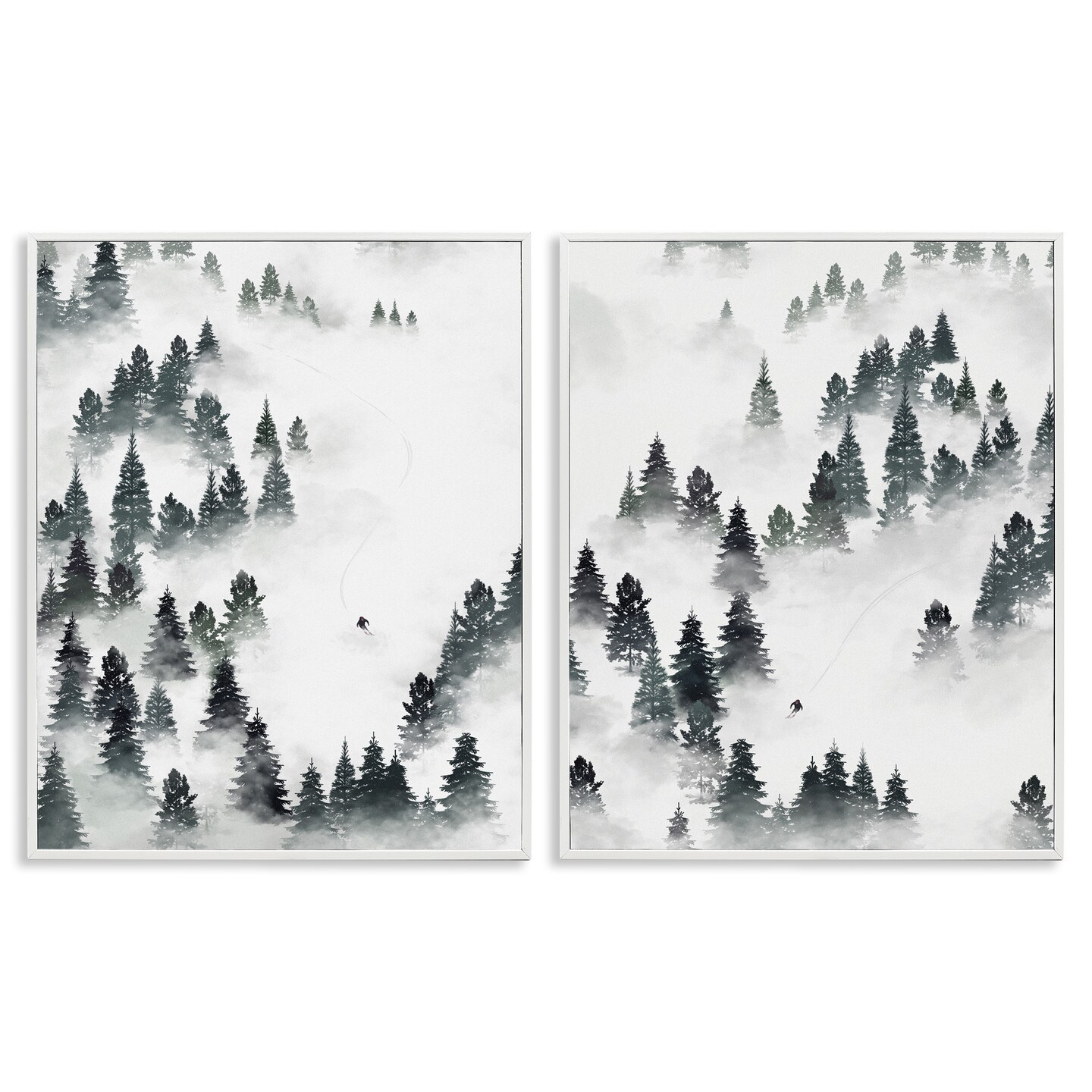 Stupell Industries Winter Ski Slopes Mountain Framed Giclee Art