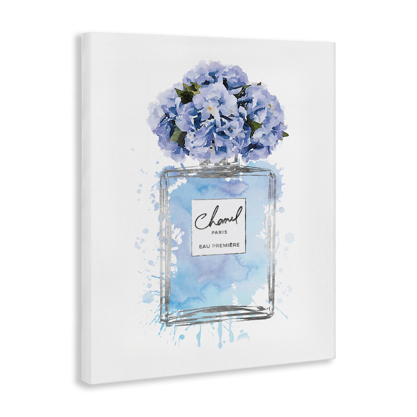 Stupell Industries Blue Flowers Perfume Bottle Canvas Wall Art