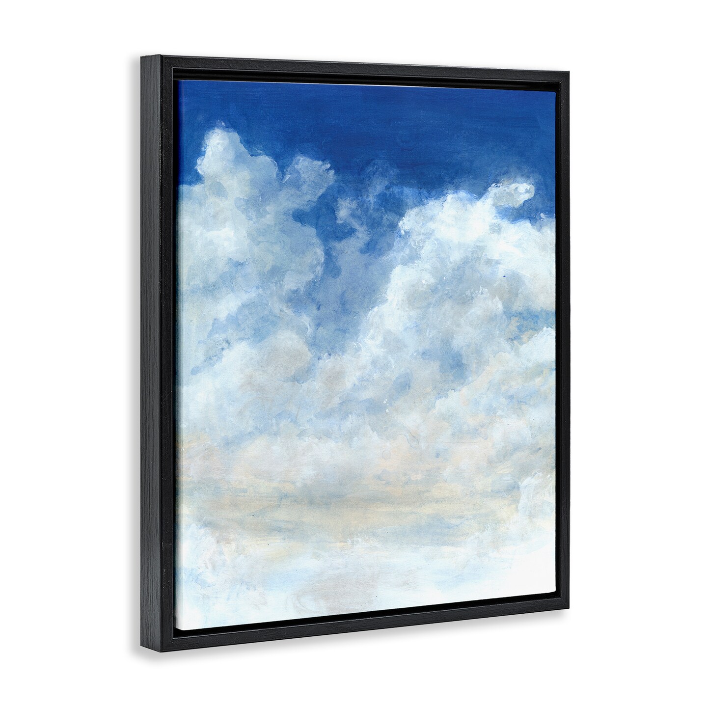 Stupell Industries Full Clouds in Blue Sky Framed Floater Canvas Wall Art Design by Grace Popp