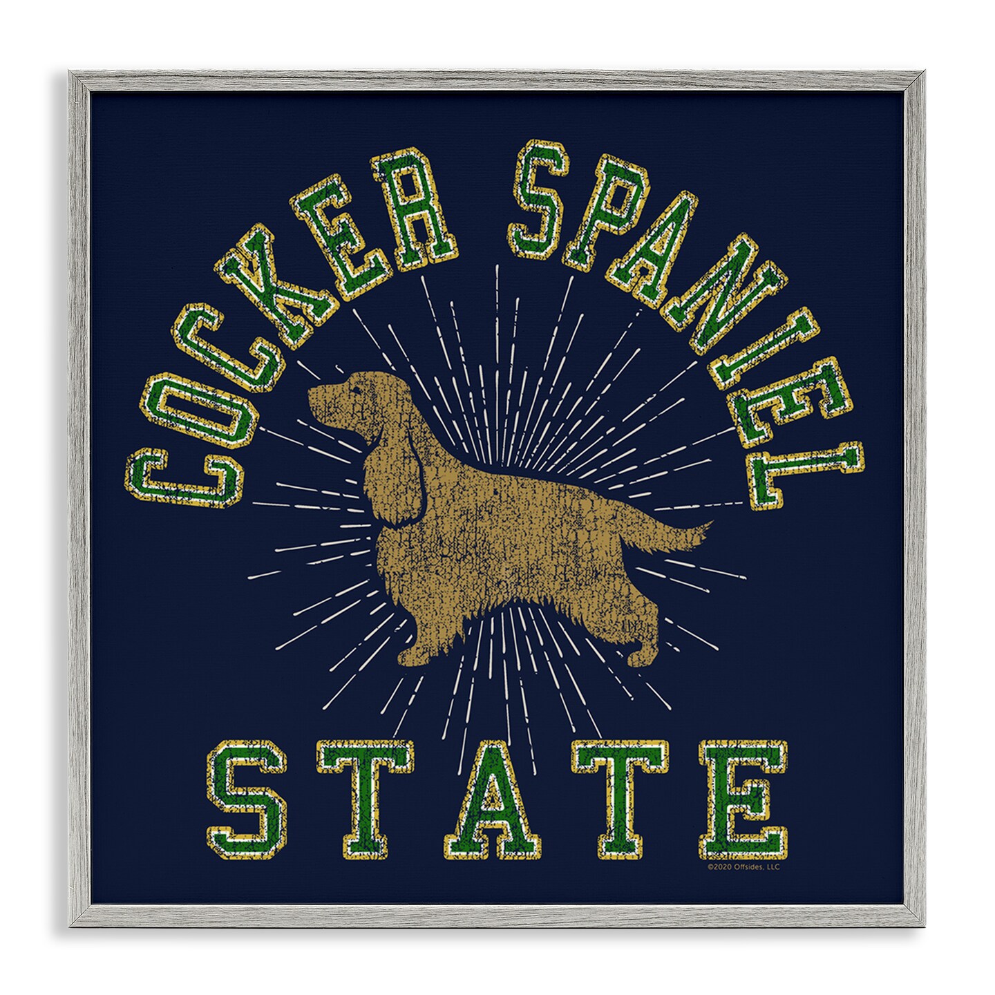 Stupell Industries Cocker Spaniel State Framed Giclee Wall Art Design by Spirit Animals/Life Is High