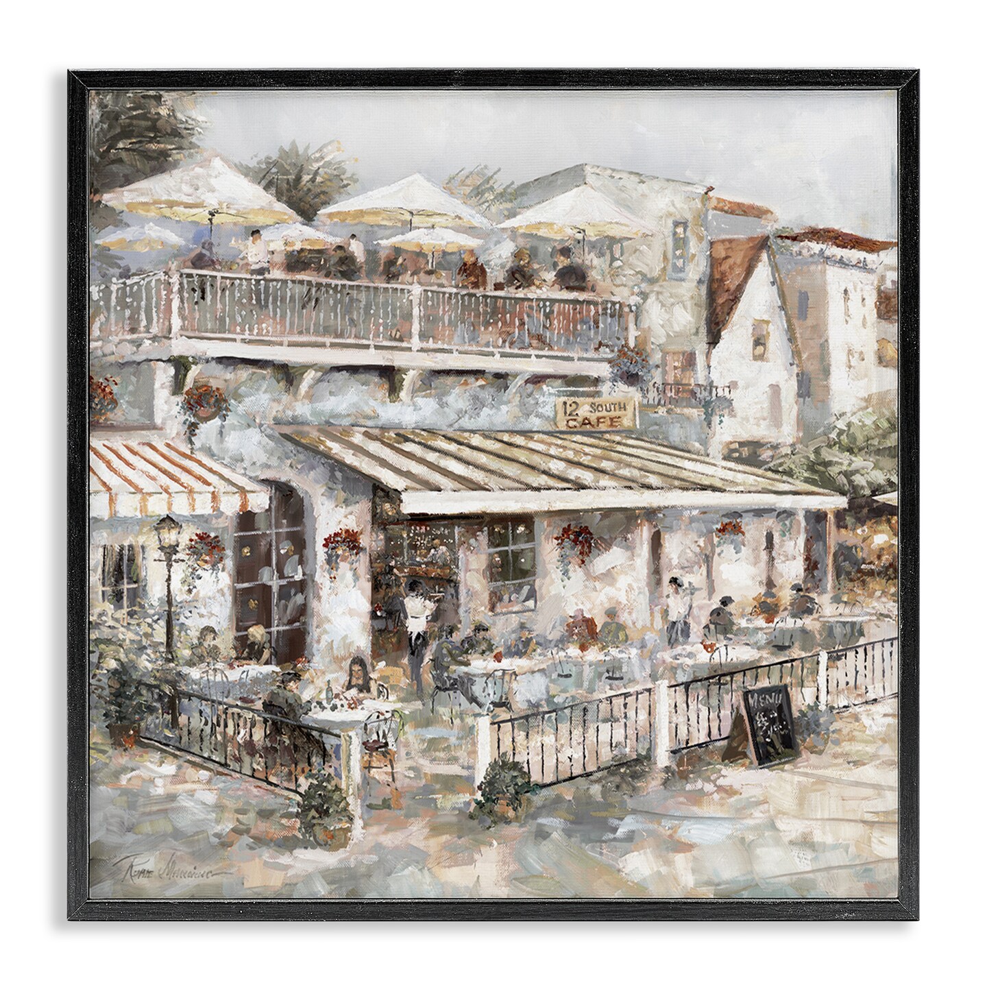 Stupell Industries Town Caf&#xE9; Patio Framed Giclee Wall Art Design by Ruane Manning