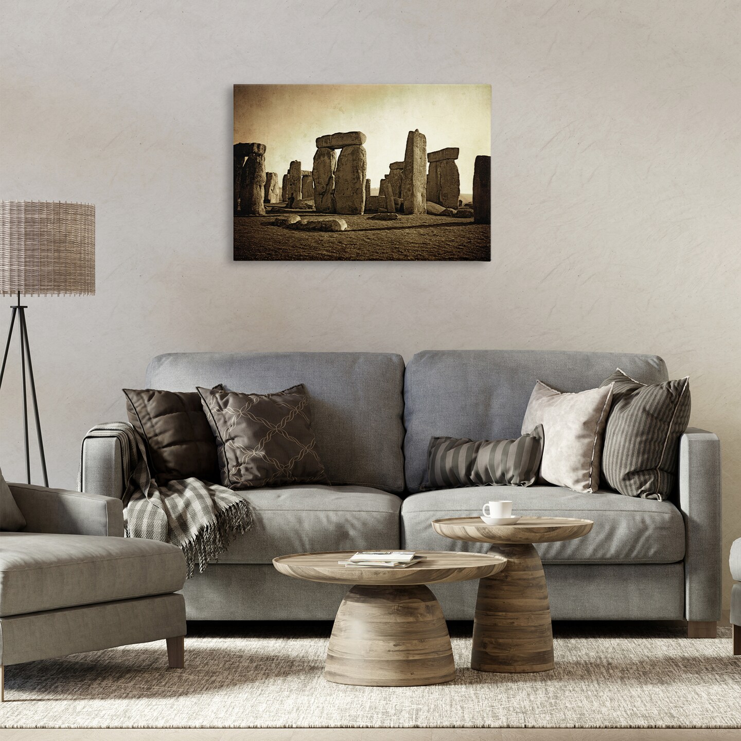 Stupell Industries Distant Stonehenge Sepia Canvas Wall Art Design by Graffi*tee Studios