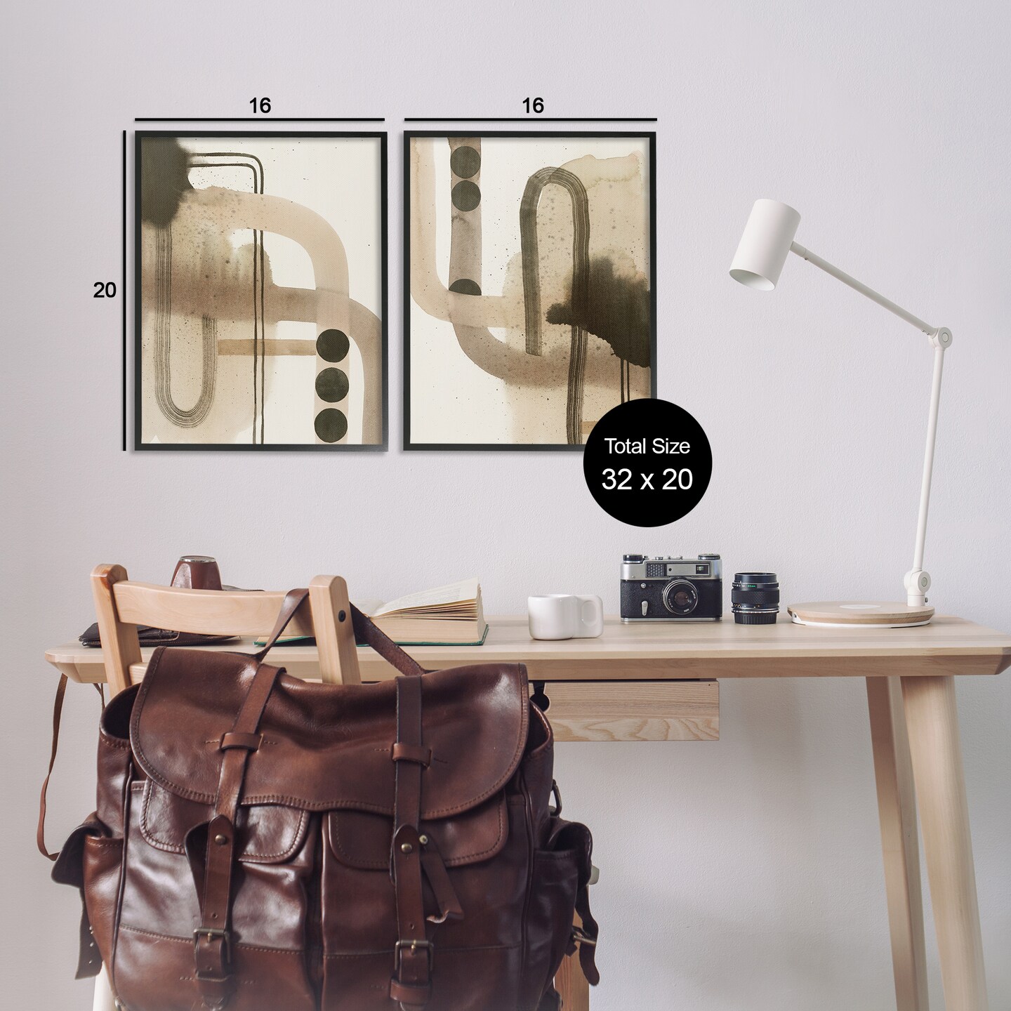 Stupell Industries Midcentury Curved Arches 2pc Framed Giclee Wall Art Set Design by Grace Popp