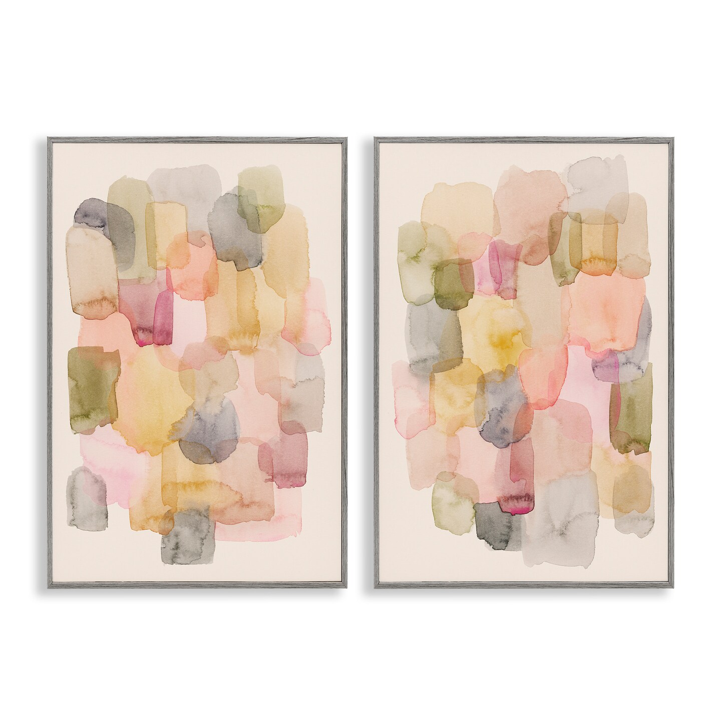Stupell Industries Muted Layered Neutrals 2pc Framed Giclee Wall Art Set Design by Grace Popp