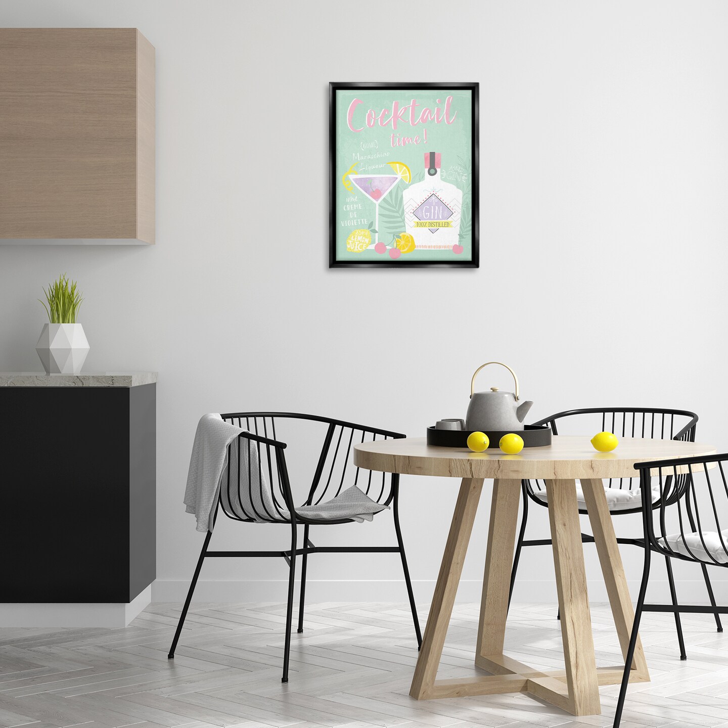 Stupell Industries Cocktail Time with Recipe Floater Framed Canvas Wall Art Design by Angela Nickeas