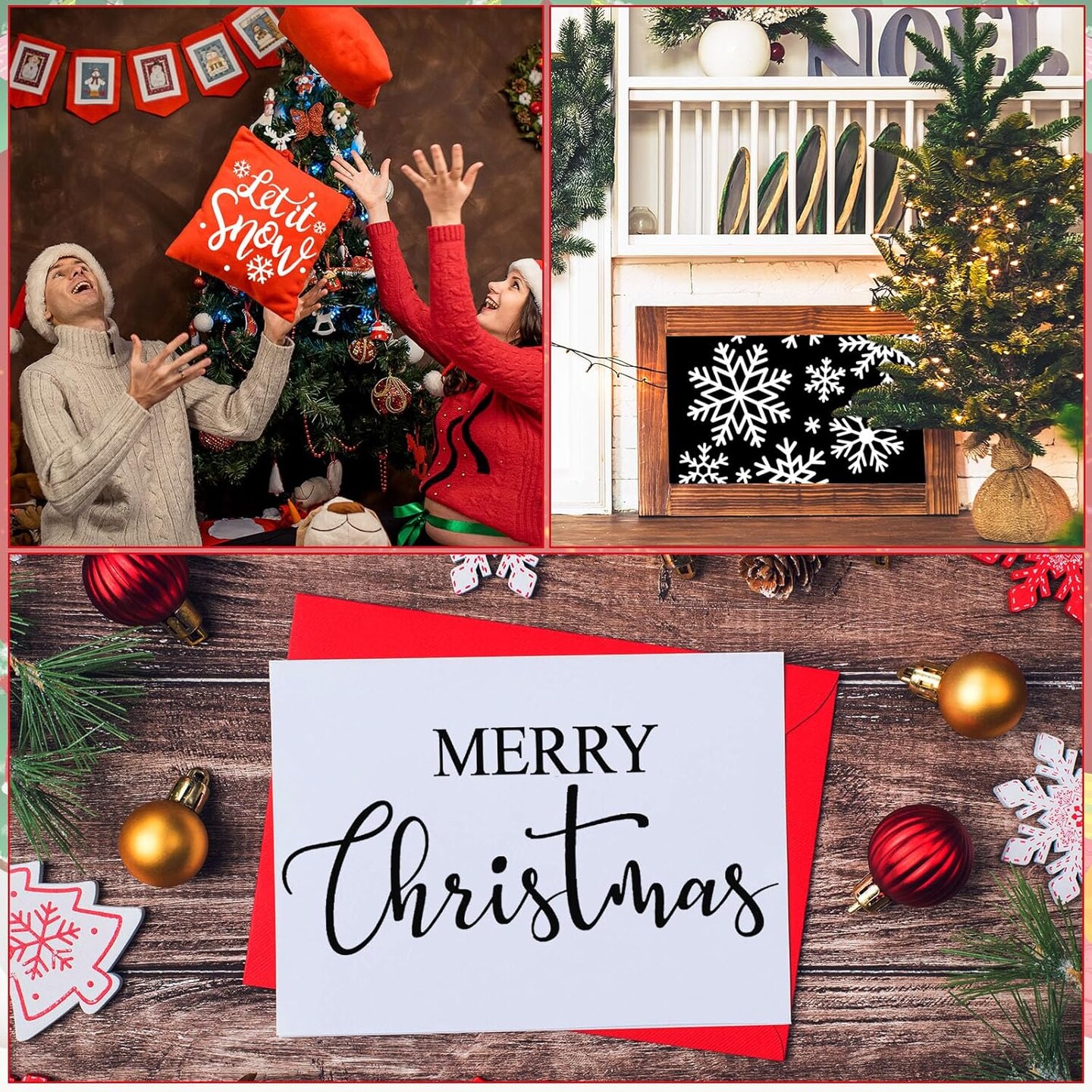 9 Pcs Christmas Stencils for Door Mats Reusable Heart Love(13.78"L x 11.81"W)