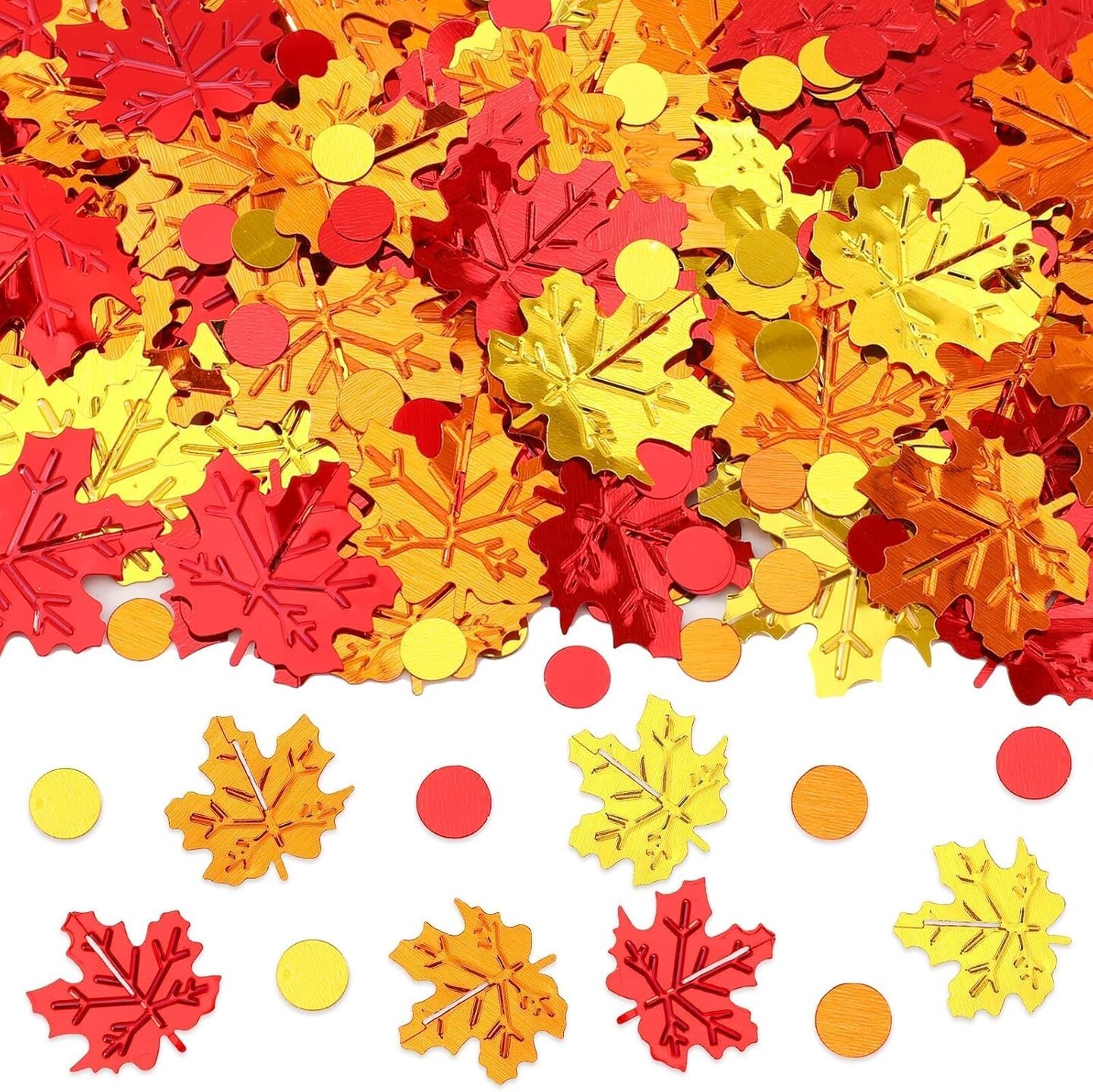 Maple Leaf Fall Confetti, Thanksgiving Metallic Foil Confetti Autumn Leaves