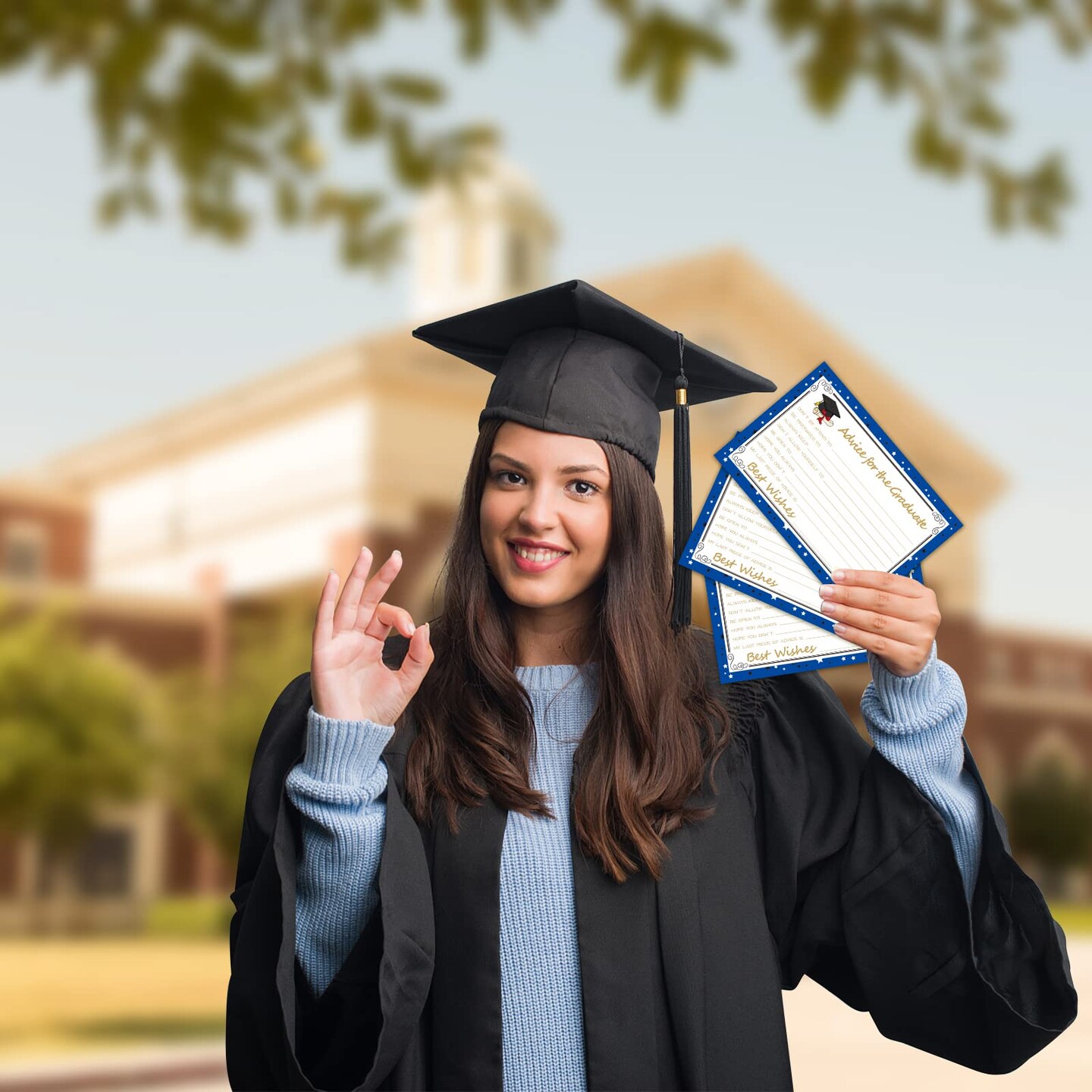 Graduation Wish & Advice Cards - 50PCs Graduate Party Supplies Advice Card for Class of 2026 Graduations Party, Graduate Favors Cards for High/College/Senior School