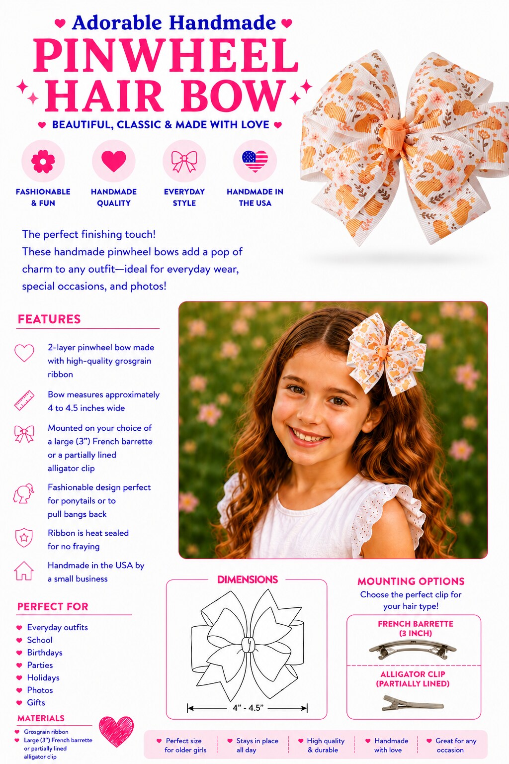 Capybara Pinwheel Hair Bow | MakerPlace by Michaels