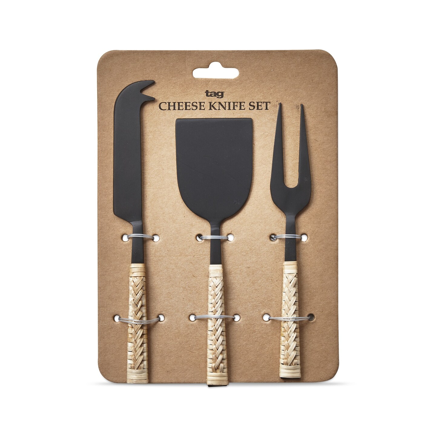 Cheese Knife Serving Utensils Set with Bamboo Handle, Set of 3