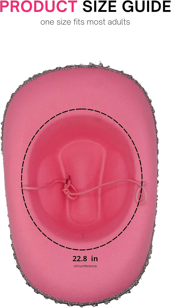4E's Novelty Preppy Pink Cowboy Cowgirl Hat - Pink Cowgirl Hat Preppy with Sequin,Tiara & Heart Shaped Sunglasses
