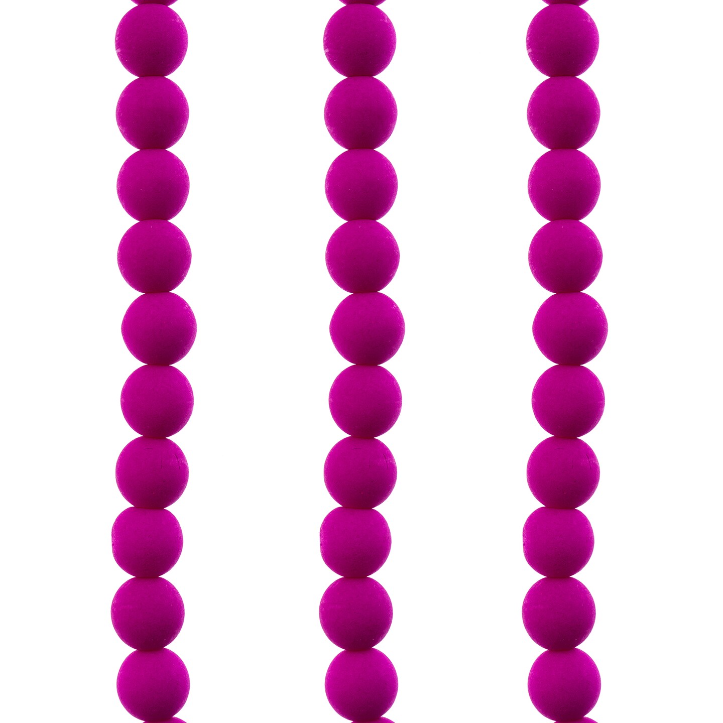 John Bead Czech Glass White Alabaster Velvet Round Bead 3 Strands