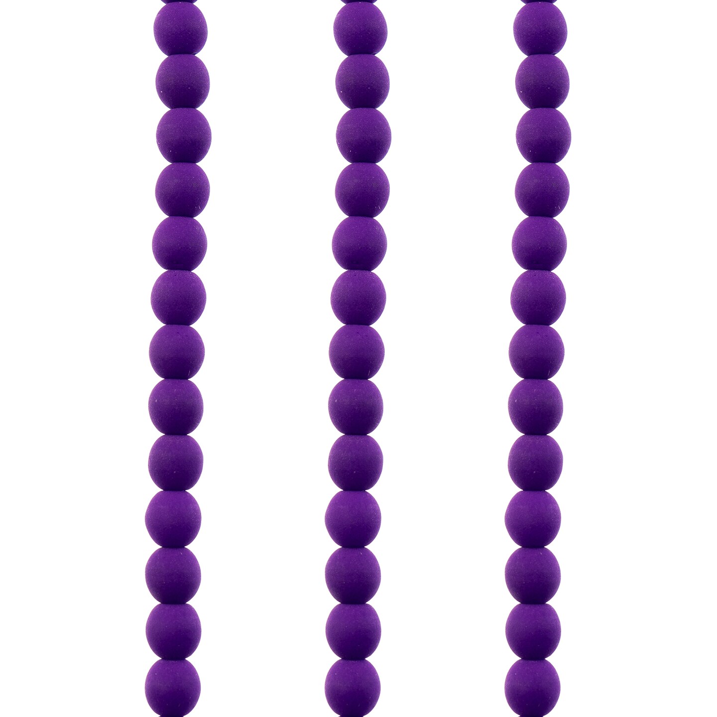 John Bead Czech Glass White Alabaster Velvet Round Bead 3 Strands