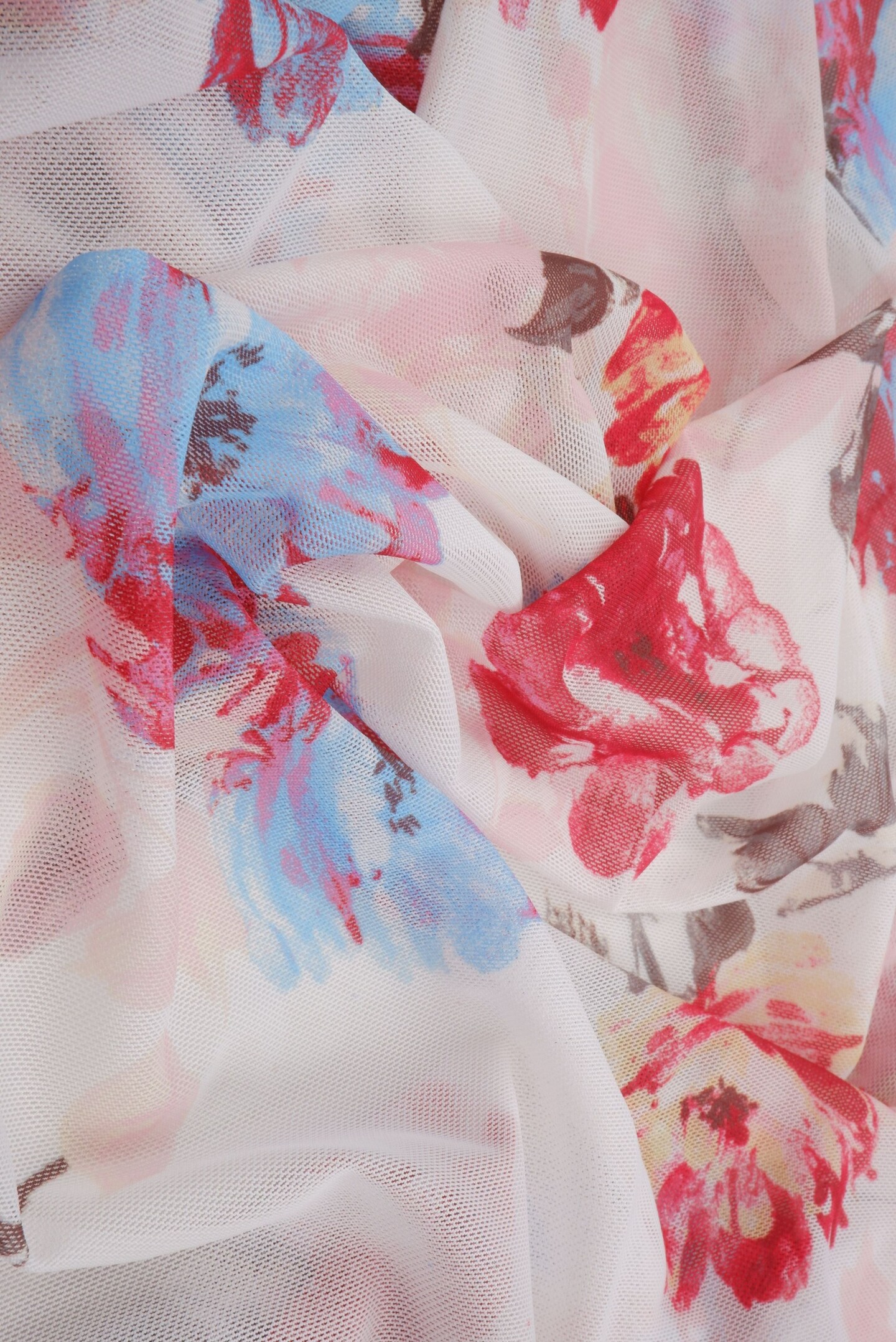 1 Yard Floral Digital Mesh Fabric Lightweight Stretch Sheer 56/58” Wide for Fashion & Overlays