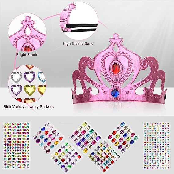 23 Pieces Foam Crowns Set, Princess Tiaras Crowns DIY