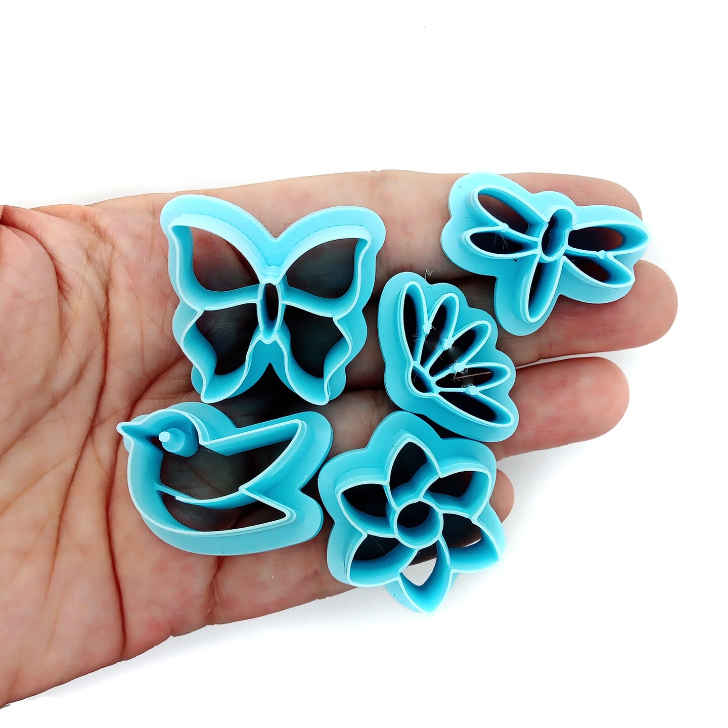 Spring Clay Cutter Bundle, 5 pc, Dragonfly Butterfly & Flowers, Adorabilities