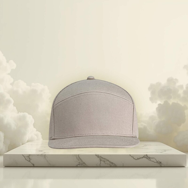 1 Count Stylish Hybrid Flat Bill Cap 100 Percent Cotton Twill with Adjustable Strap Back