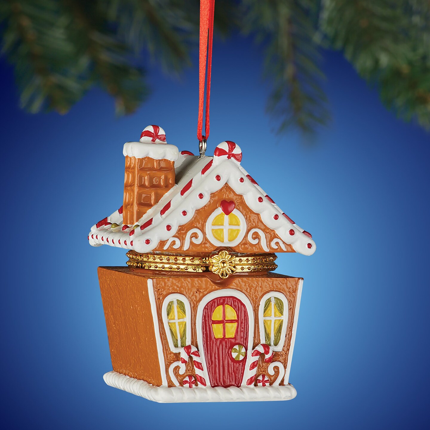 Collections Etc Festive Holiday Trinket Box Ornaments